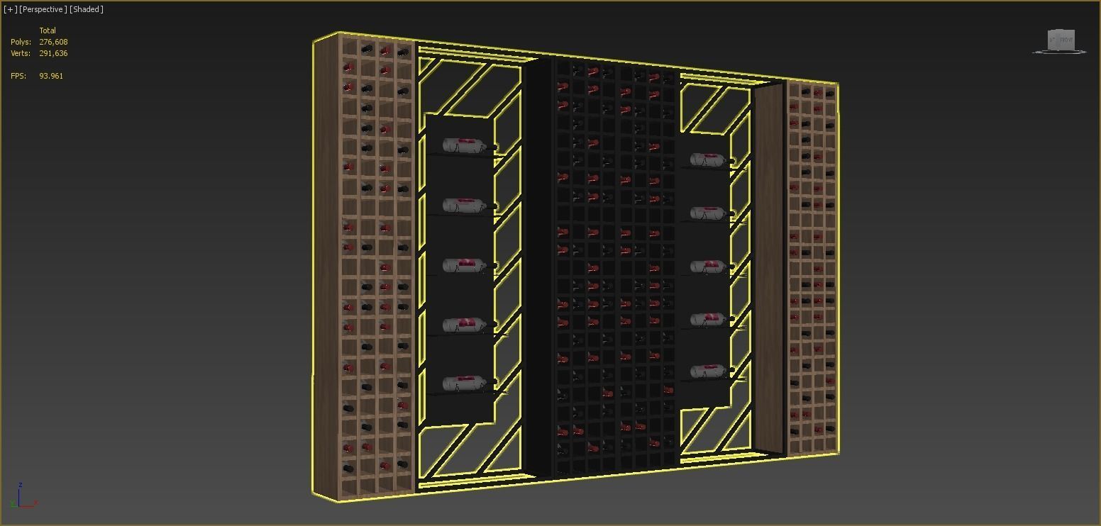 Wine Shelf 3 3D model_4