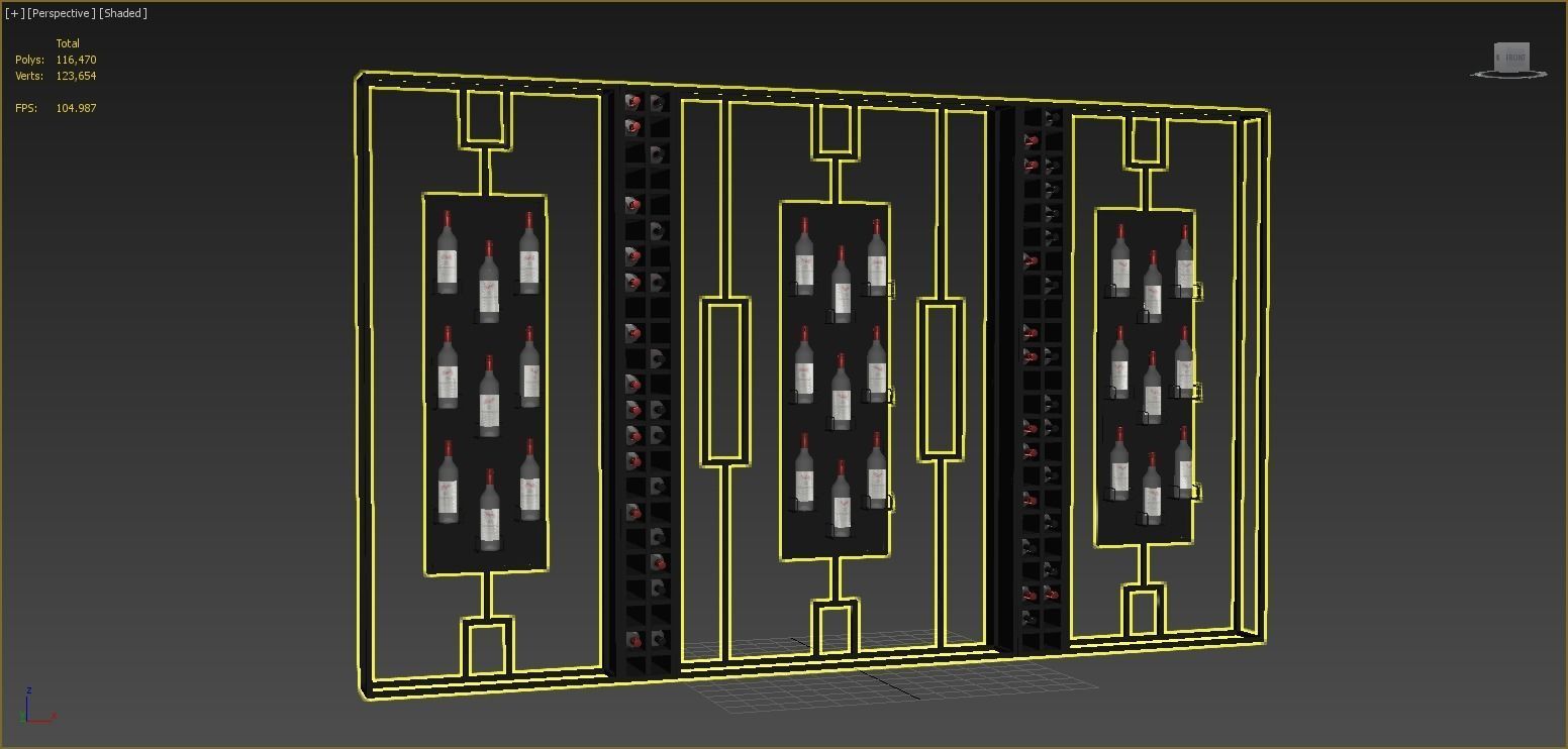 Wine Shelf 4 3D model_4