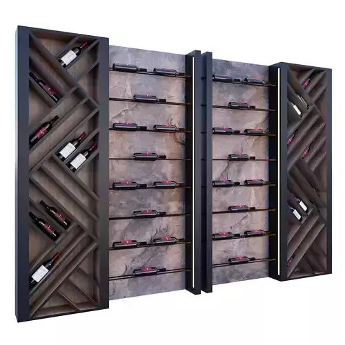 Wine Shelf 5 3D model