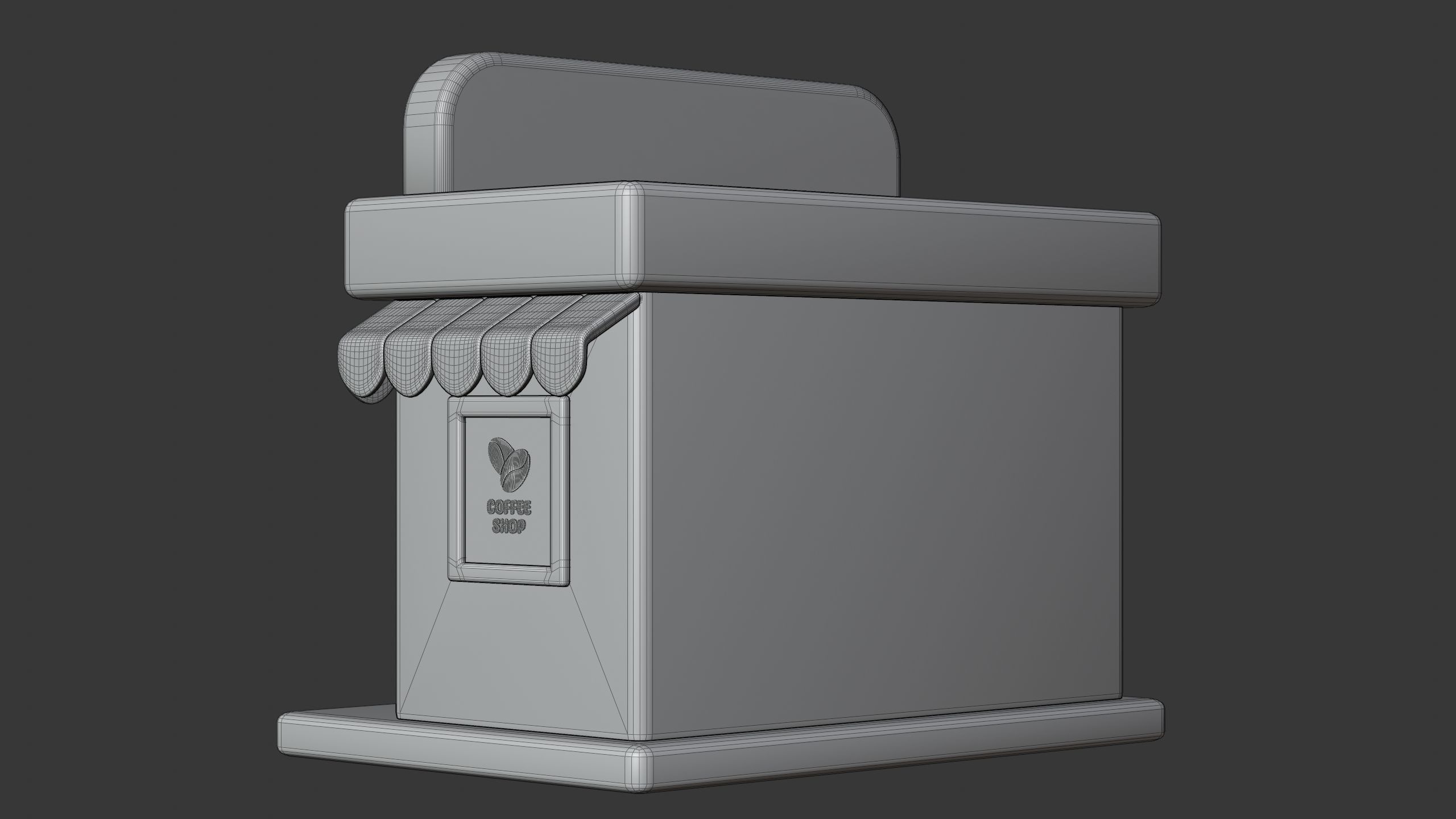 Coffee Shop Building 3D Icon 3D model_11