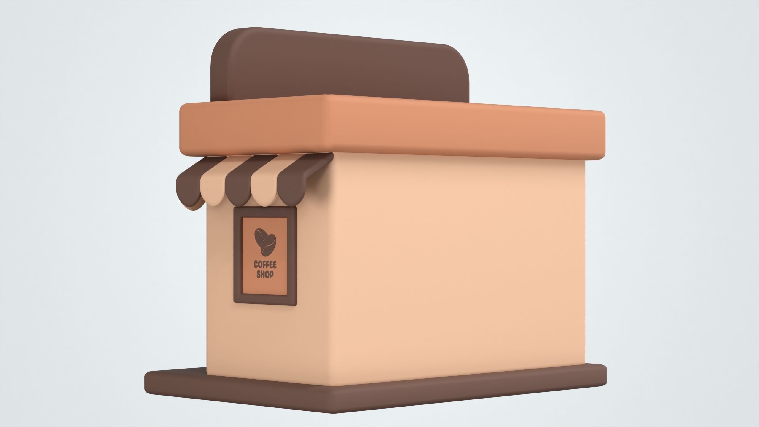 Coffee Shop Building 3D Icon 3D model_6