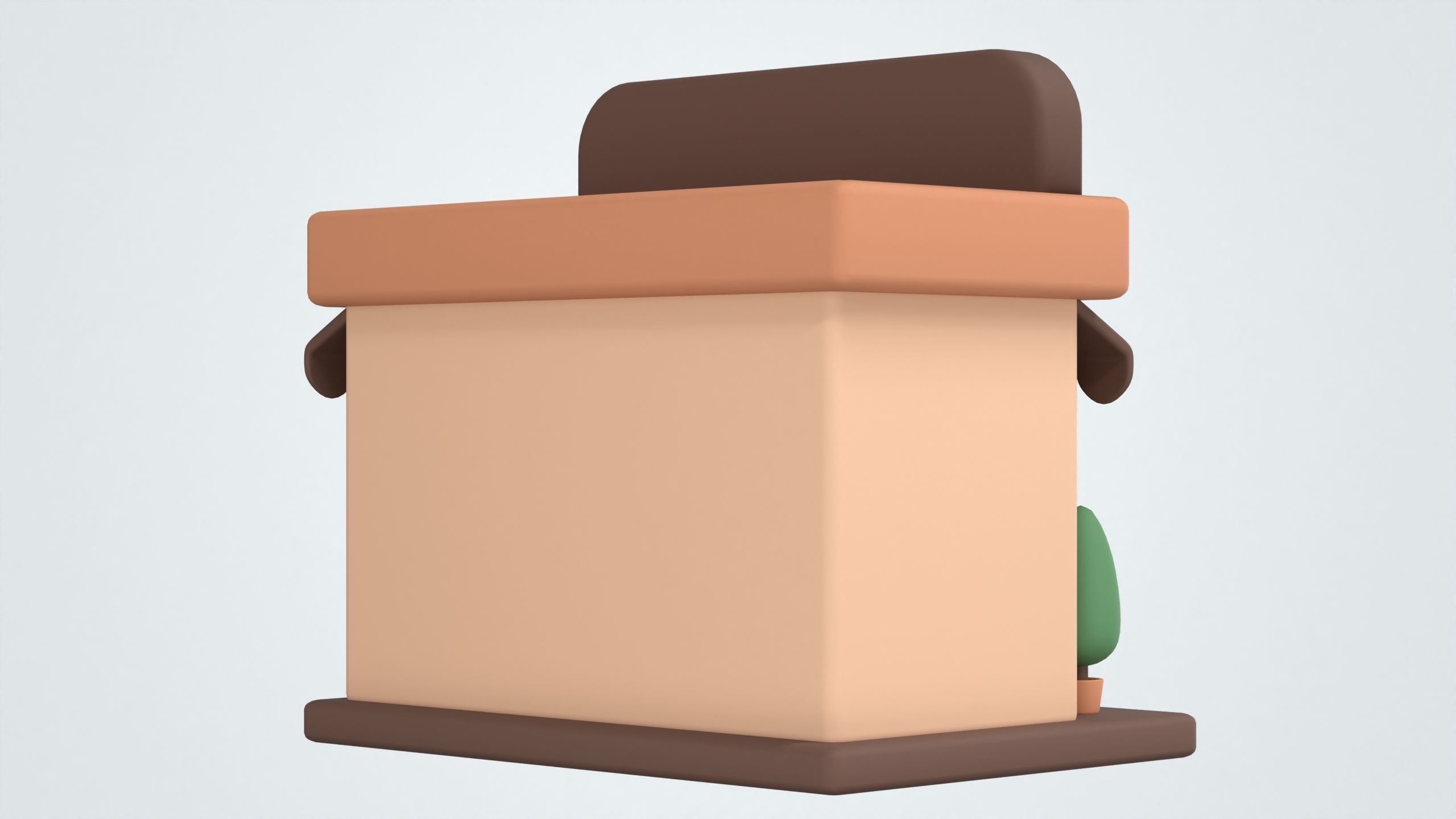 Coffee Shop Building 3D Icon 3D model_5