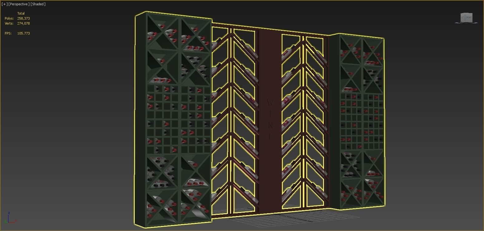 Wine Shelf 6 3D model_4