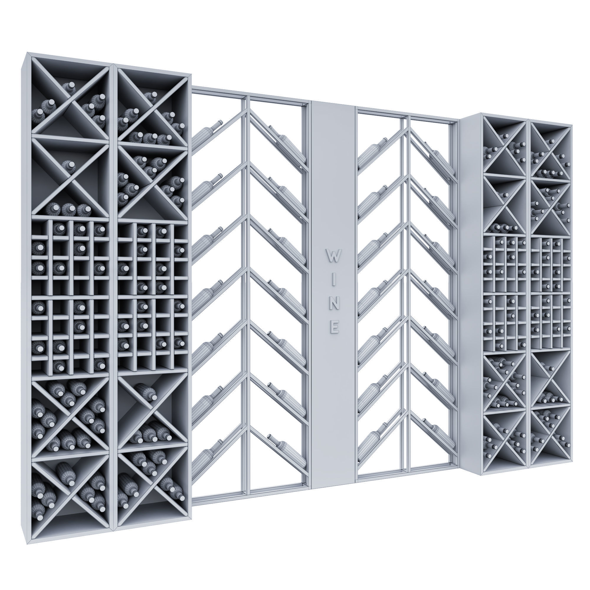 Wine Shelf 6 3D model_2