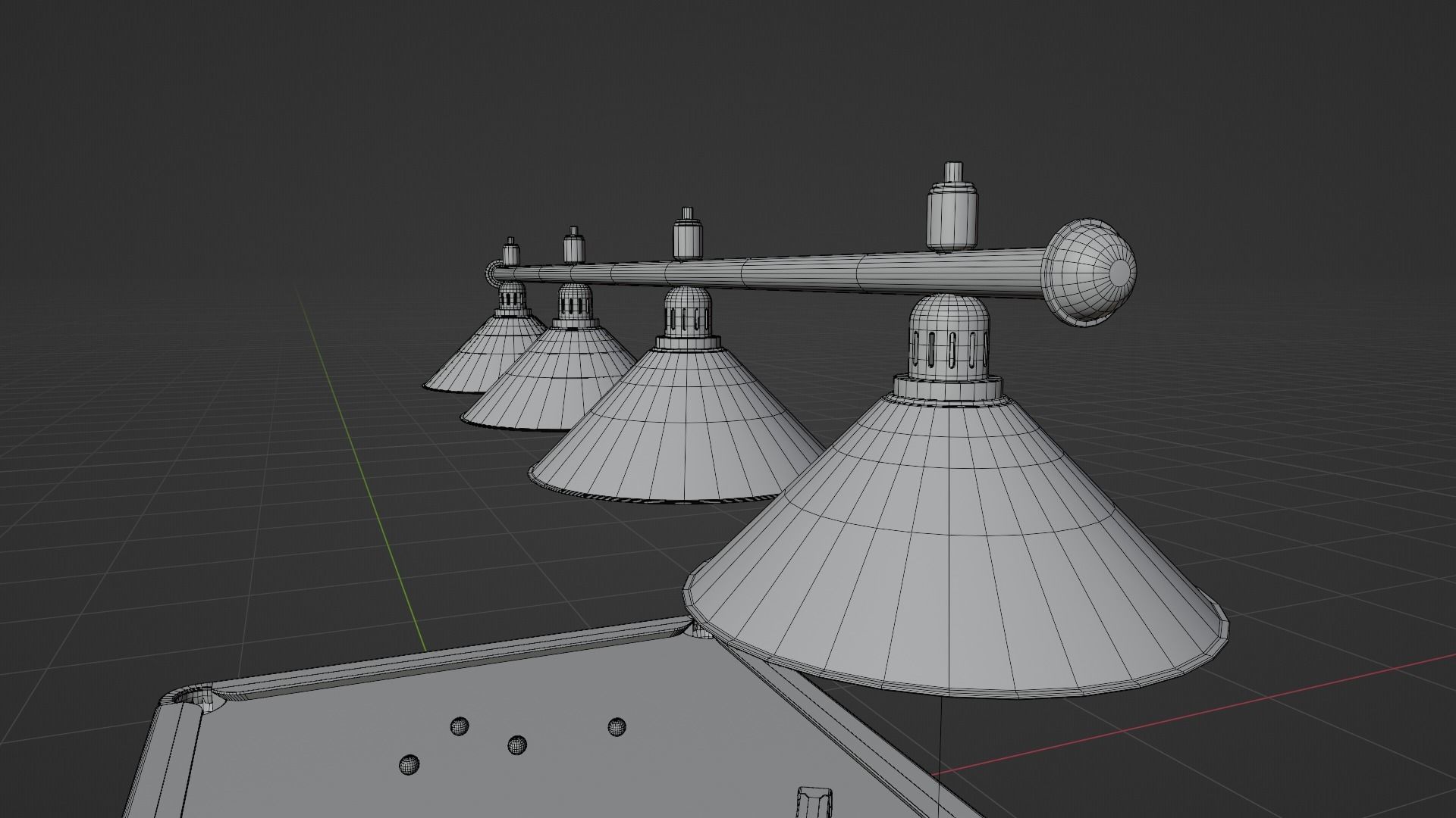 Snooker table with cues 3D model_10