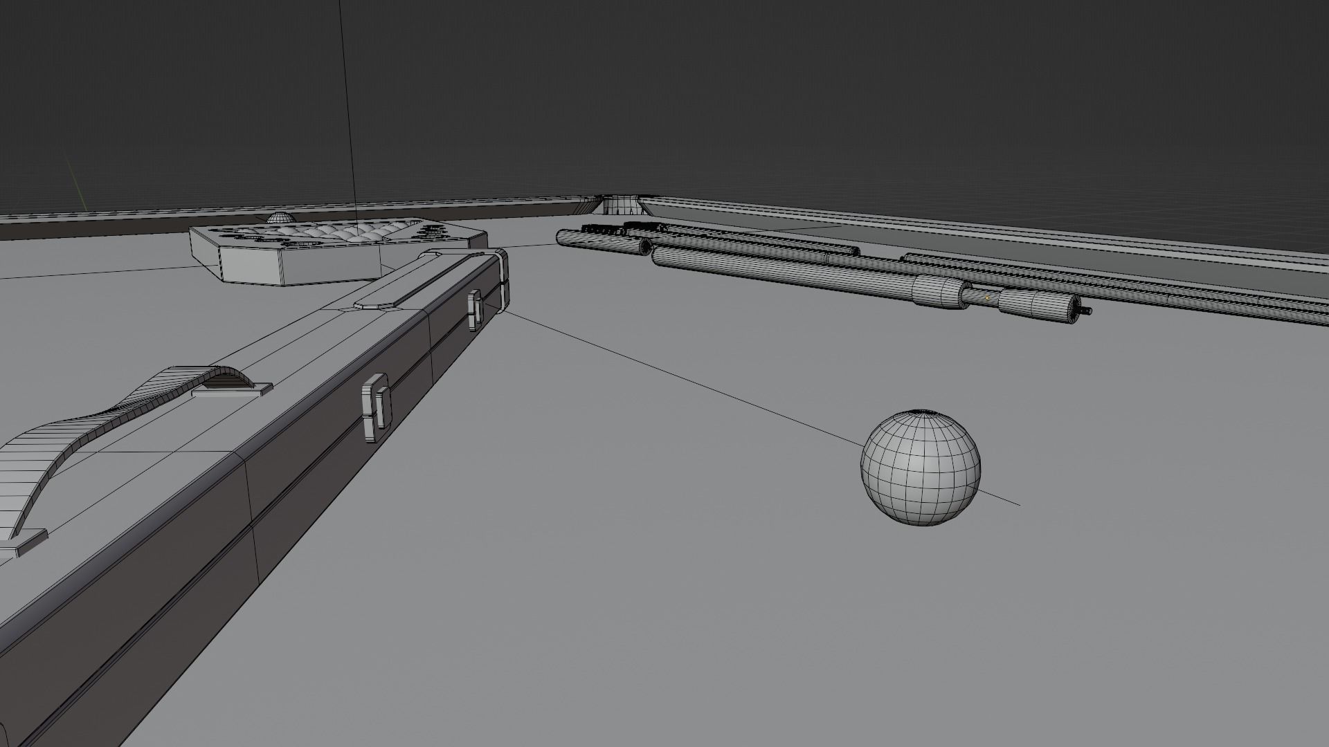 Snooker table with cues 3D model_9