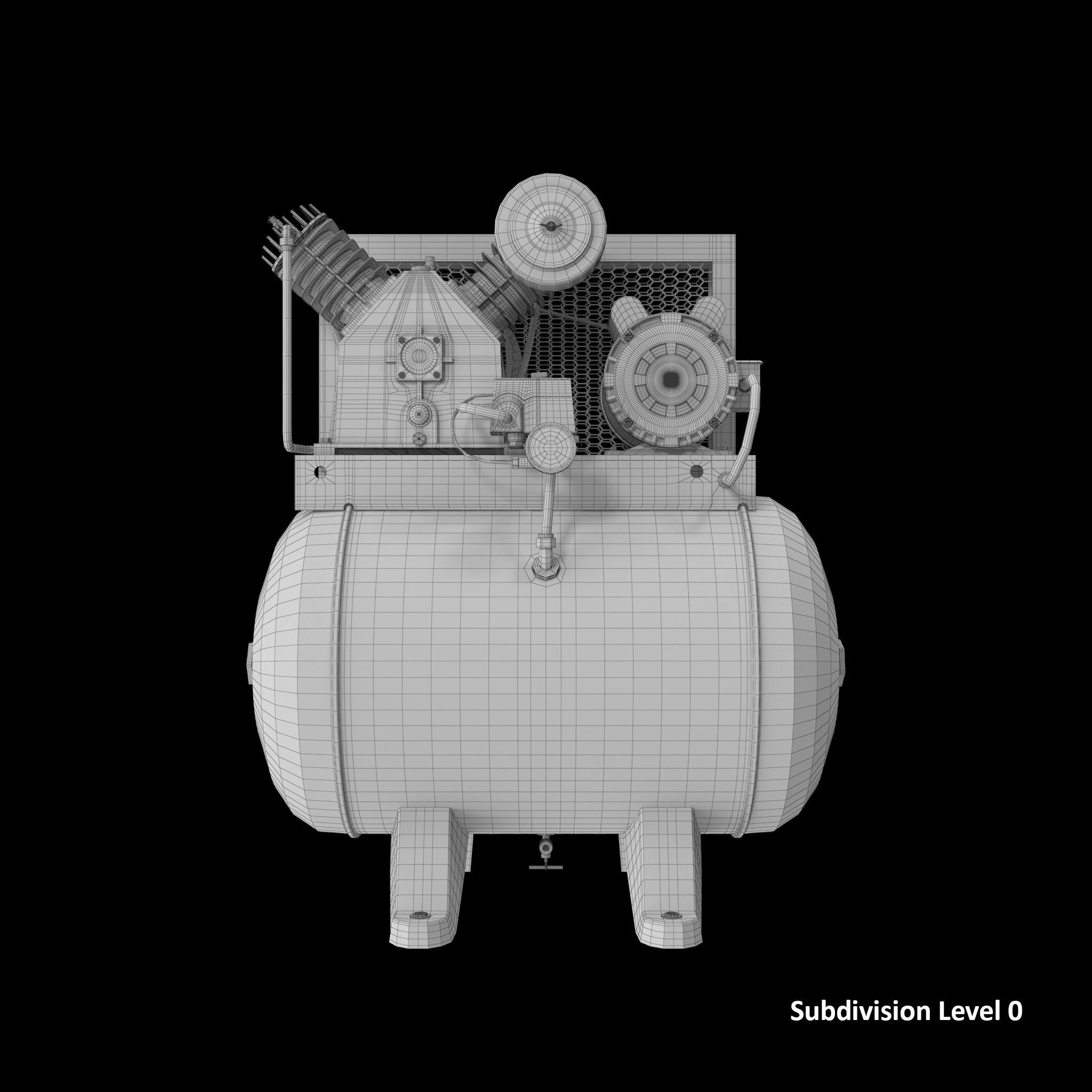 SO Air Compressor Stationary 40 gallon Single Phase Low-poly 3D model_14