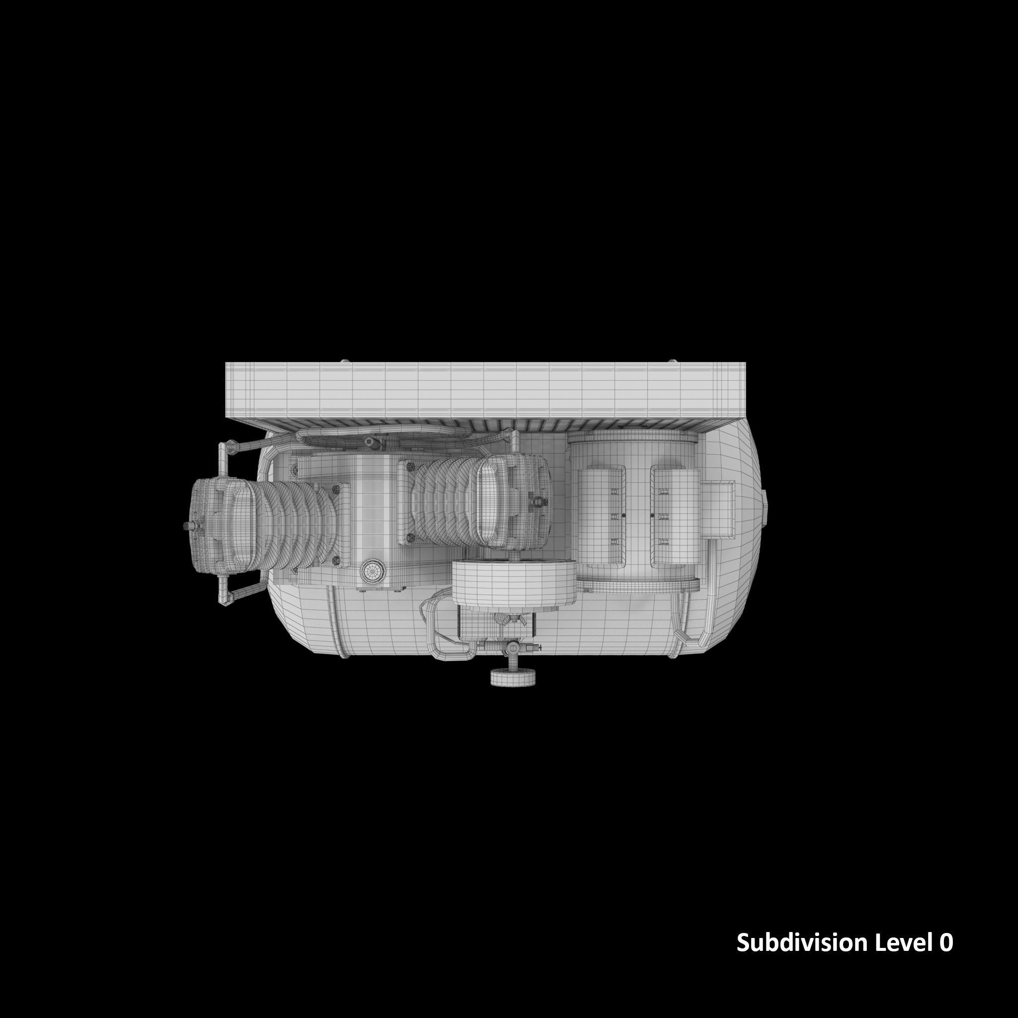 SO Air Compressor Stationary 40 gallon Single Phase Low-poly 3D model_8