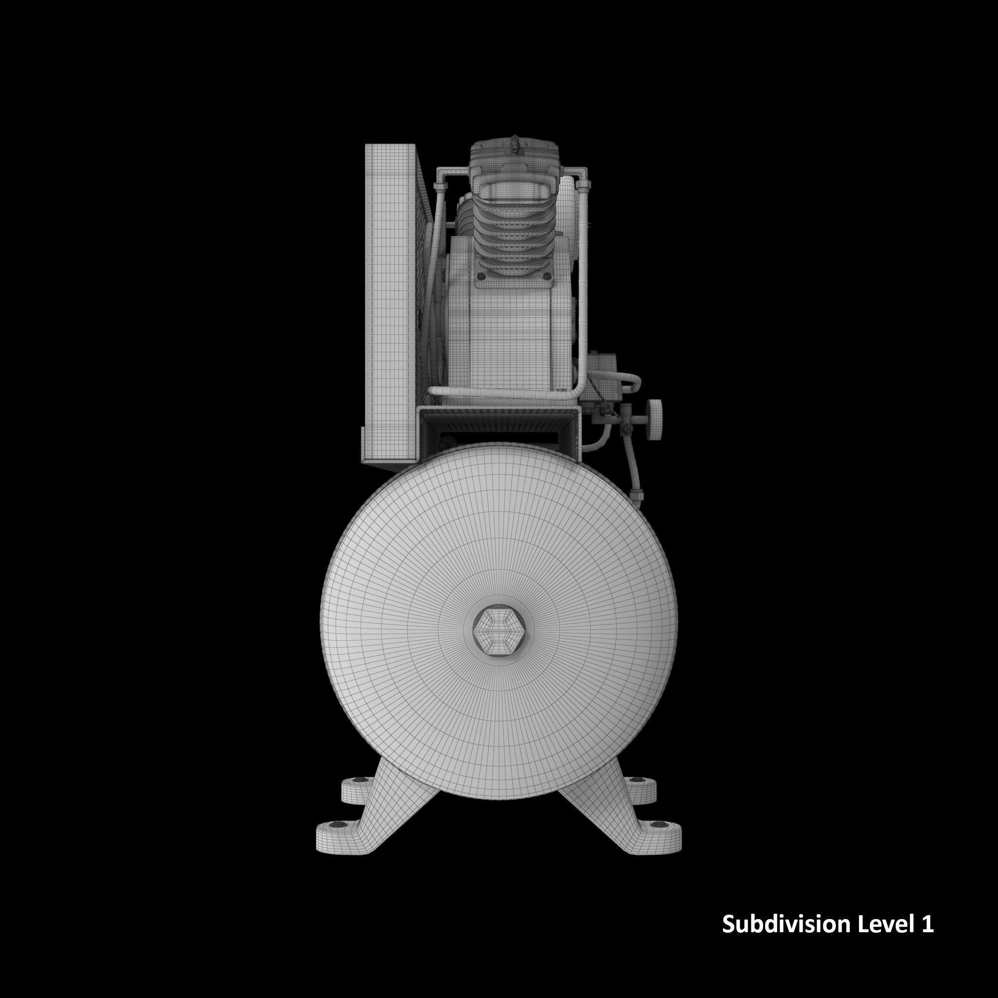 SO Air Compressor Stationary 40 gallon Single Phase Low-poly 3D model_21