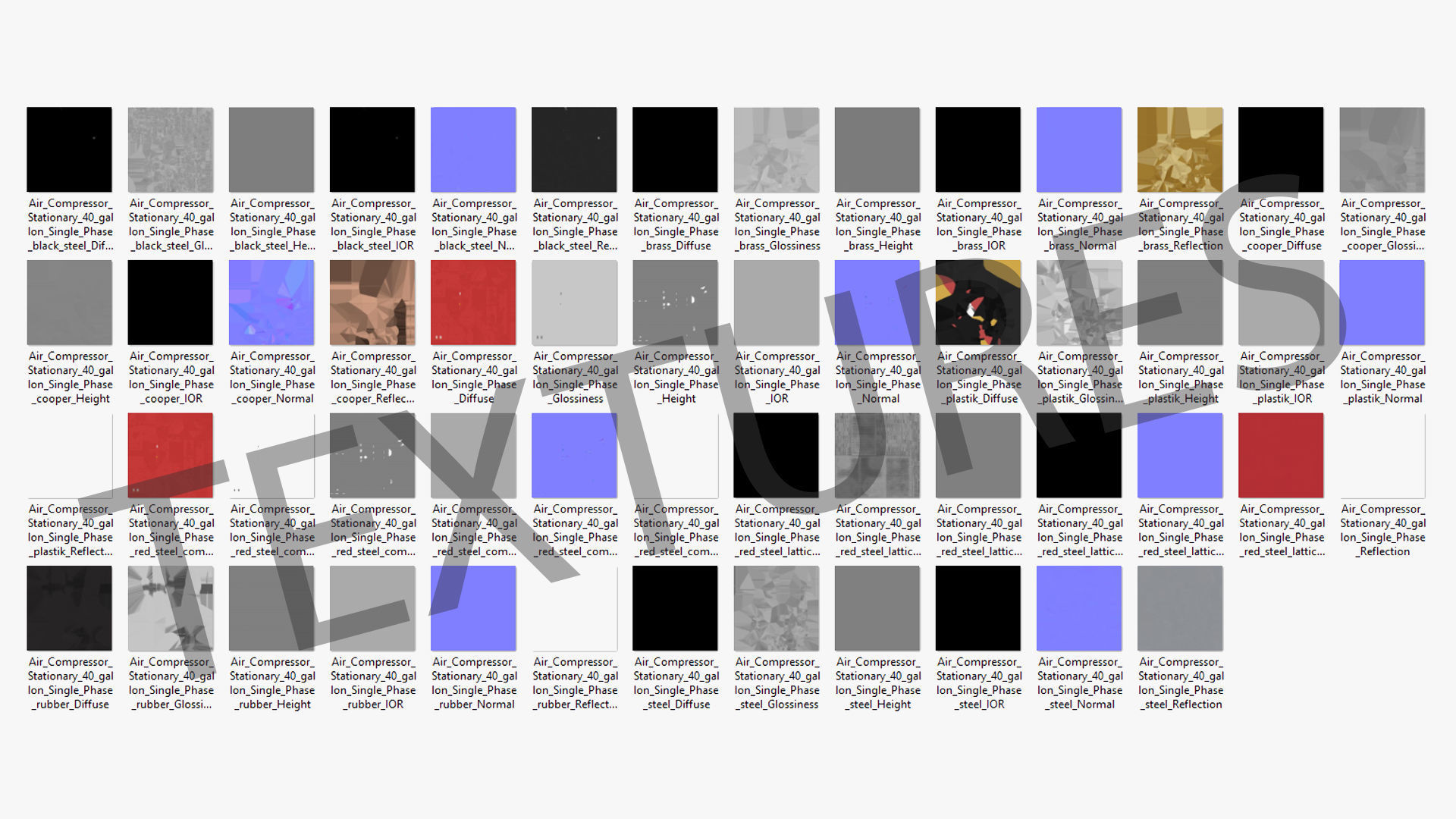 SO Air Compressor Stationary 40 gallon Single Phase Low-poly 3D model_26