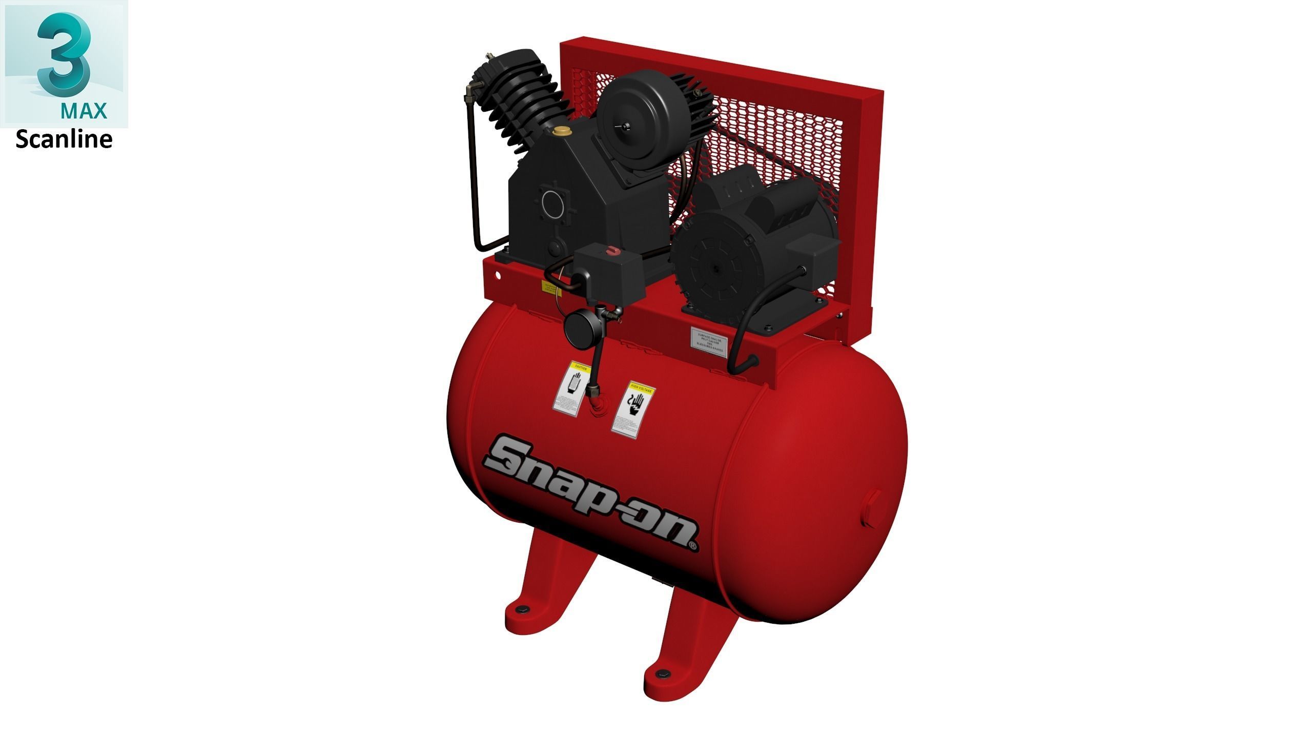 SO Air Compressor Stationary 40 gallon Single Phase Low-poly 3D model_27