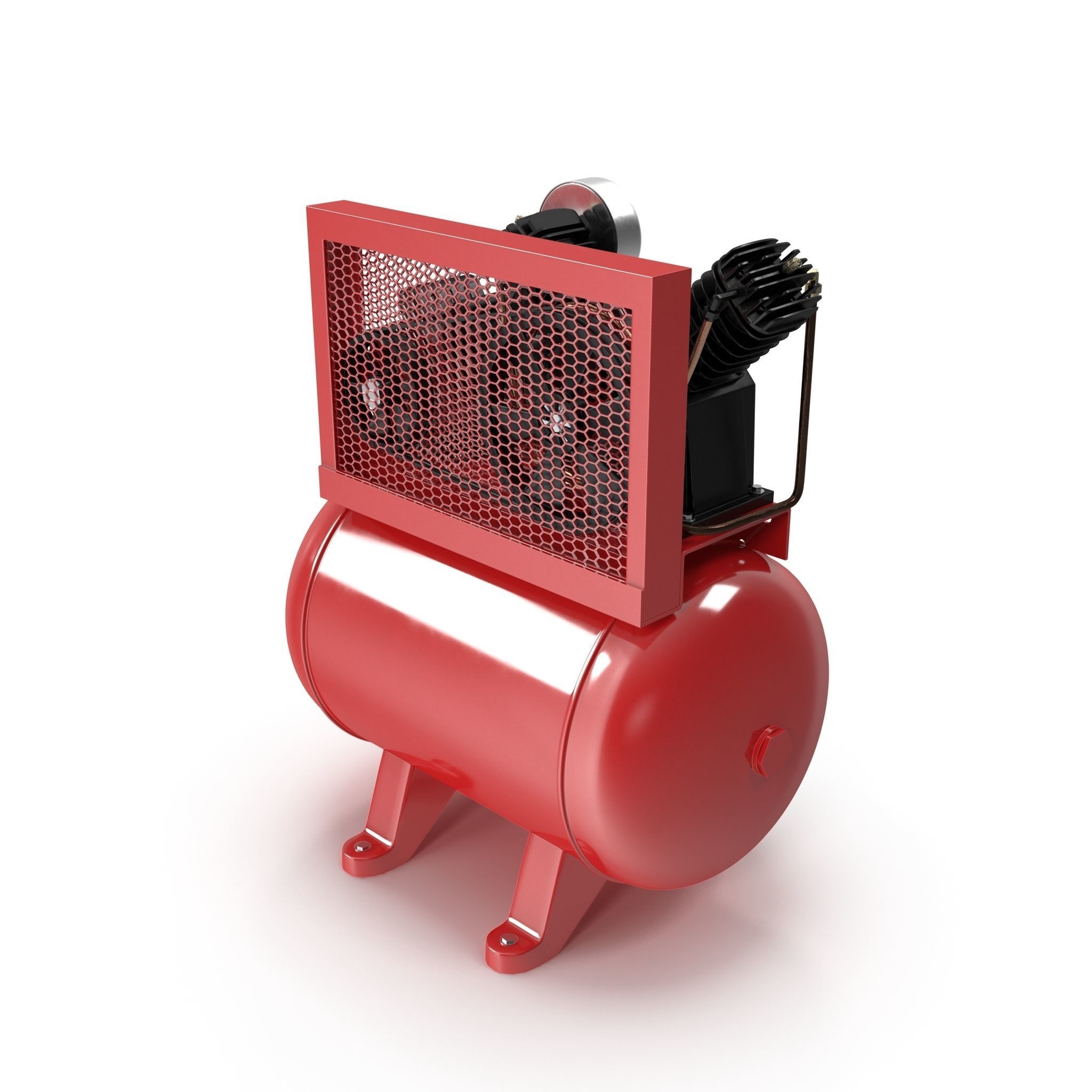SO Air Compressor Stationary 40 gallon Single Phase Low-poly 3D model_1
