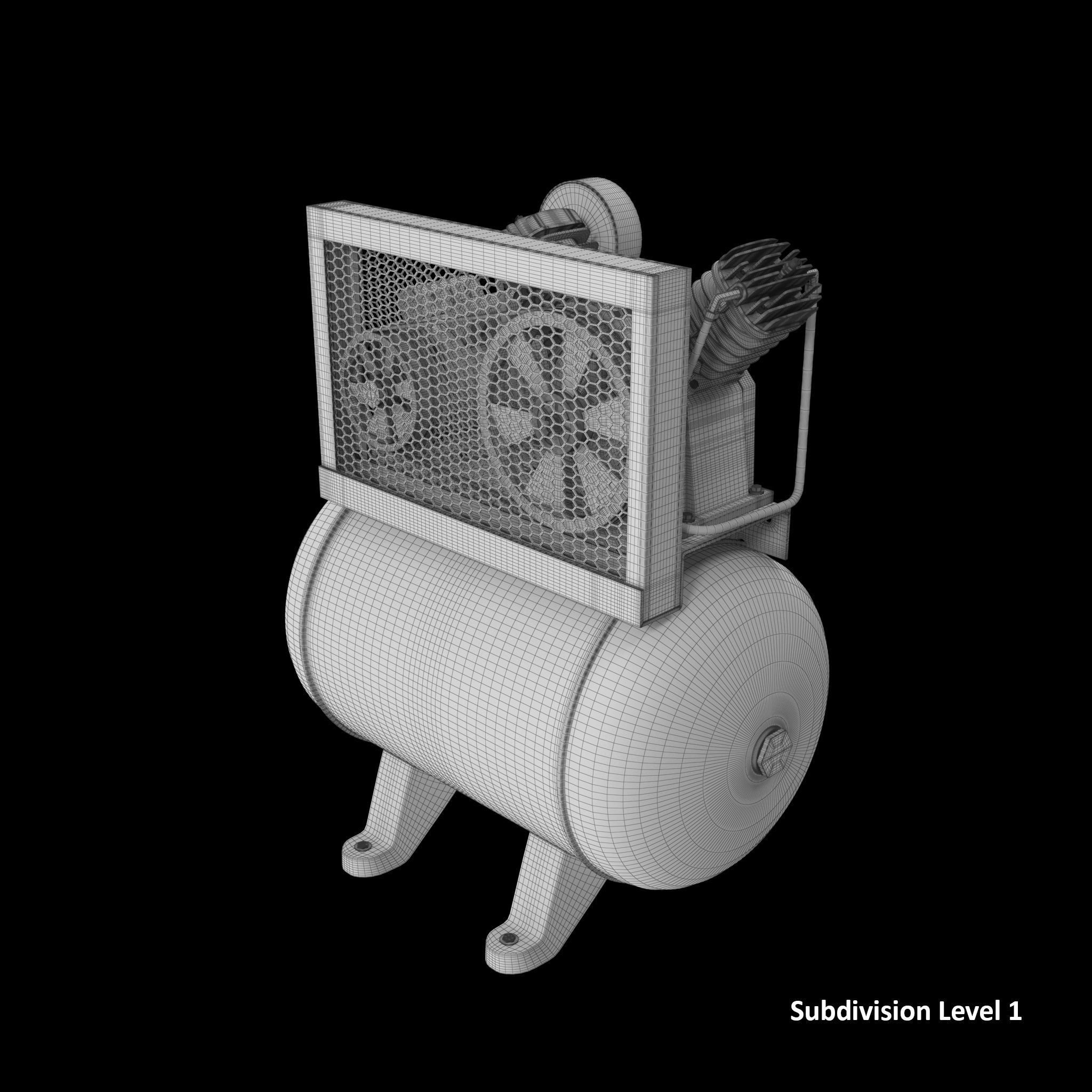 SO Air Compressor Stationary 40 gallon Single Phase Low-poly 3D model_13