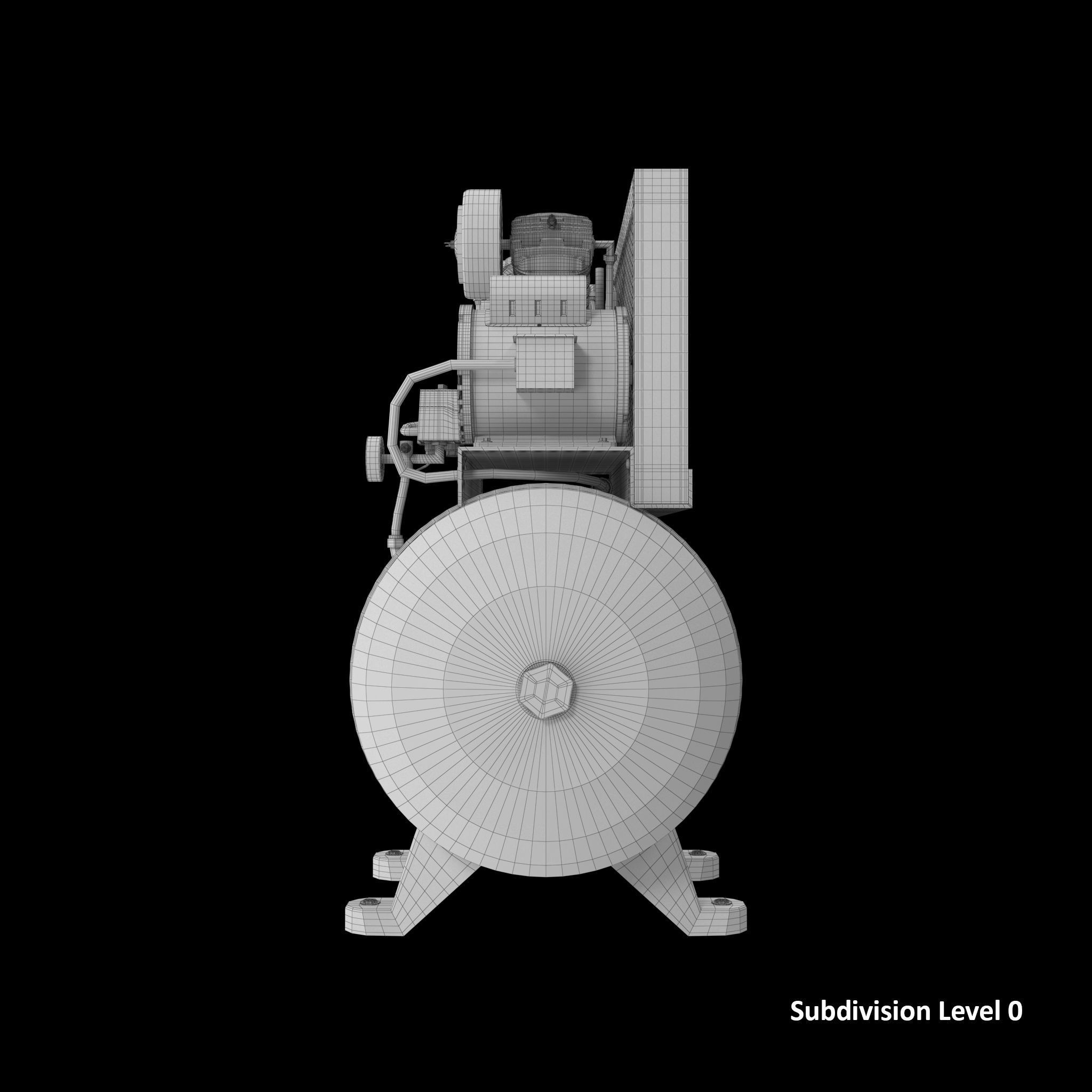 SO Air Compressor Stationary 40 gallon Single Phase Low-poly 3D model_16