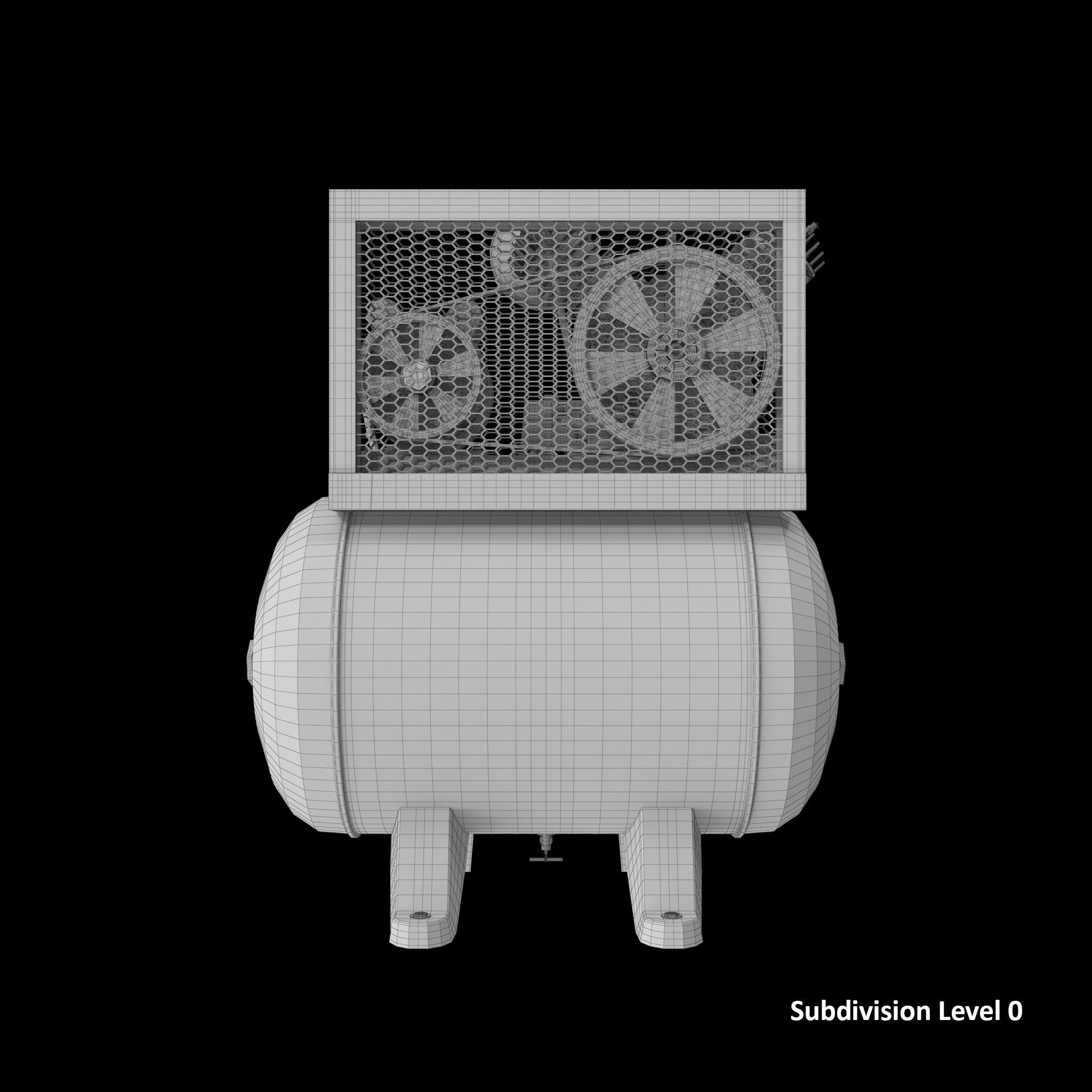 SO Air Compressor Stationary 40 gallon Single Phase Low-poly 3D model_18