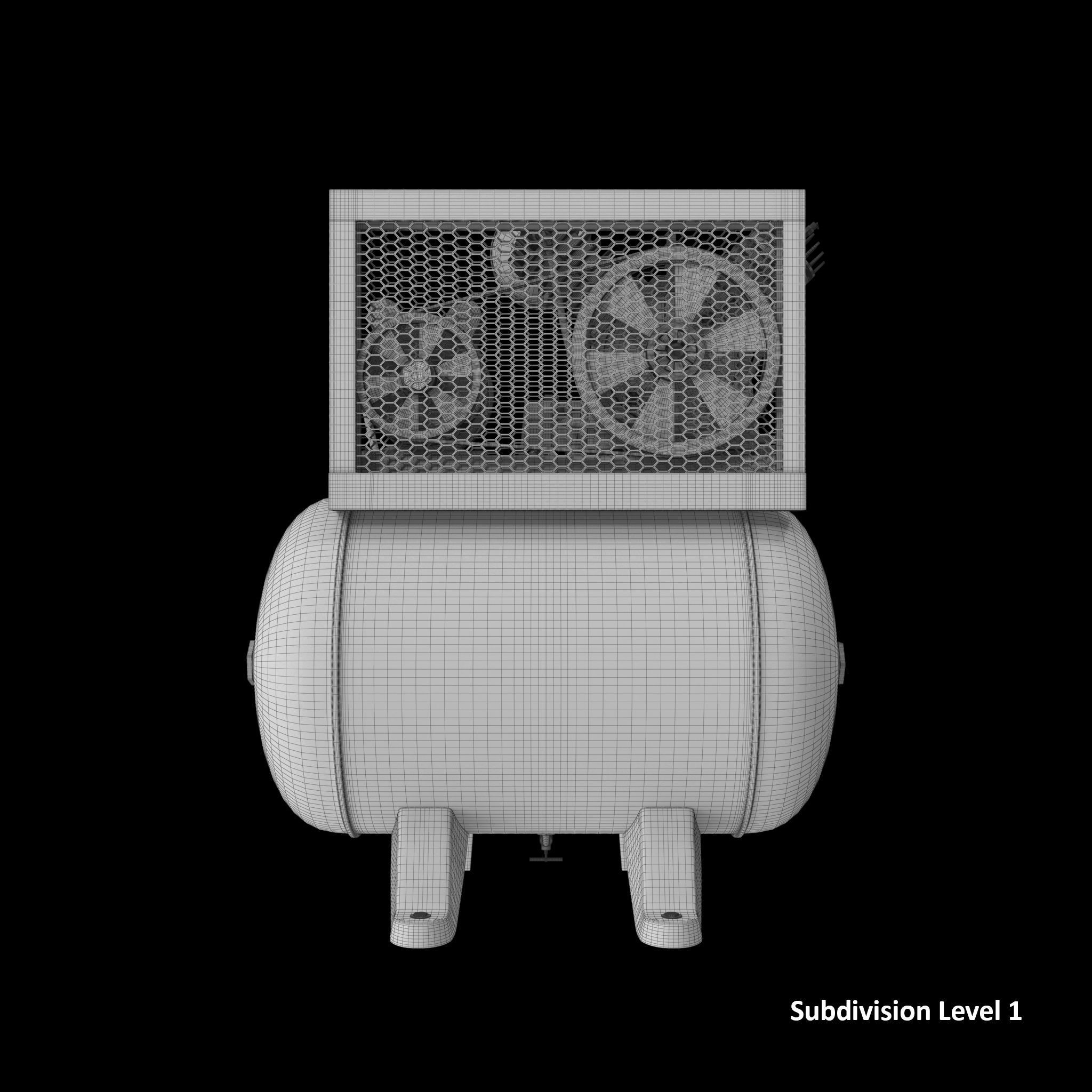 SO Air Compressor Stationary 40 gallon Single Phase Low-poly 3D model_19