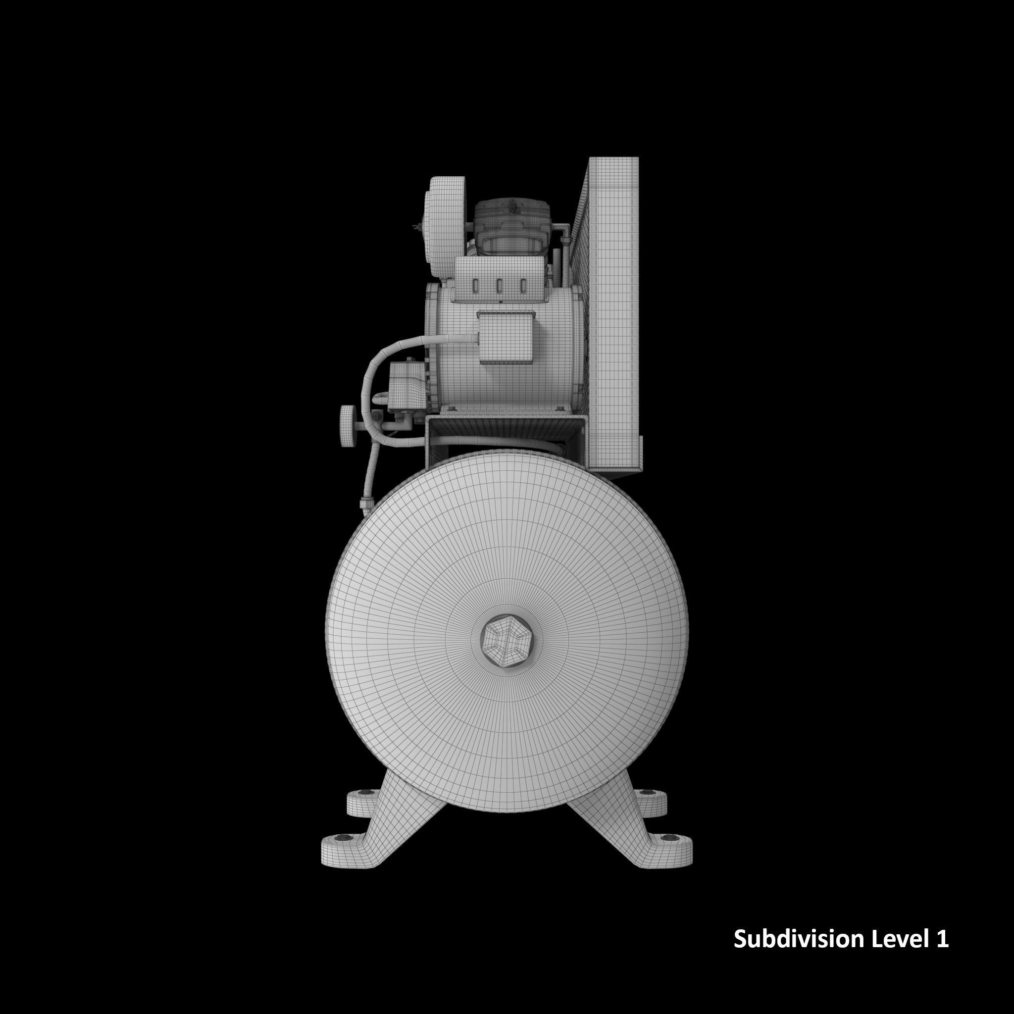 SO Air Compressor Stationary 40 gallon Single Phase Low-poly 3D model_17