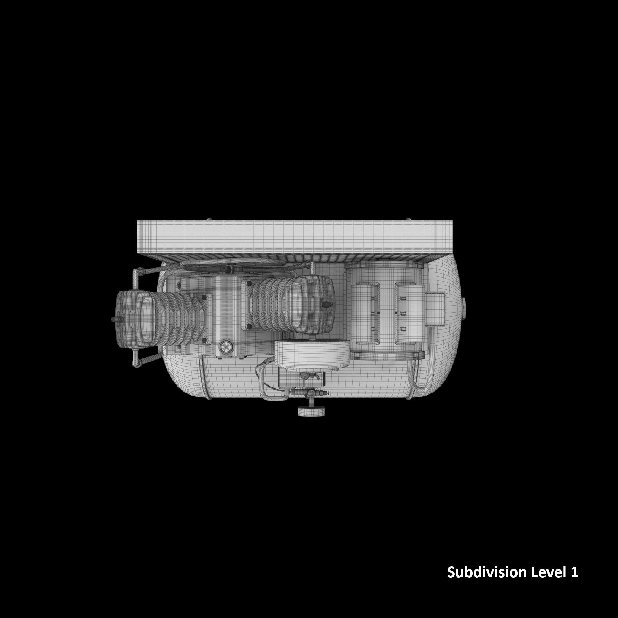SO Air Compressor Stationary 40 gallon Single Phase Low-poly 3D model_9