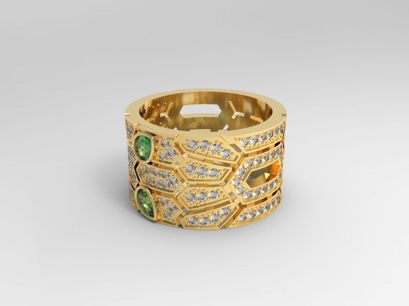 Panthere ring many sizes 3D print model_4