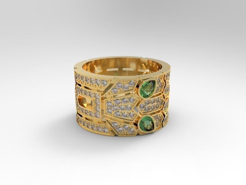 Panthere ring many sizes 3D print model_3