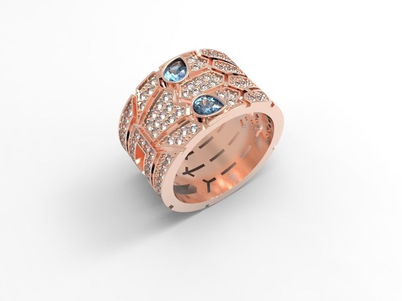 Panthere ring many sizes 3D print model_1