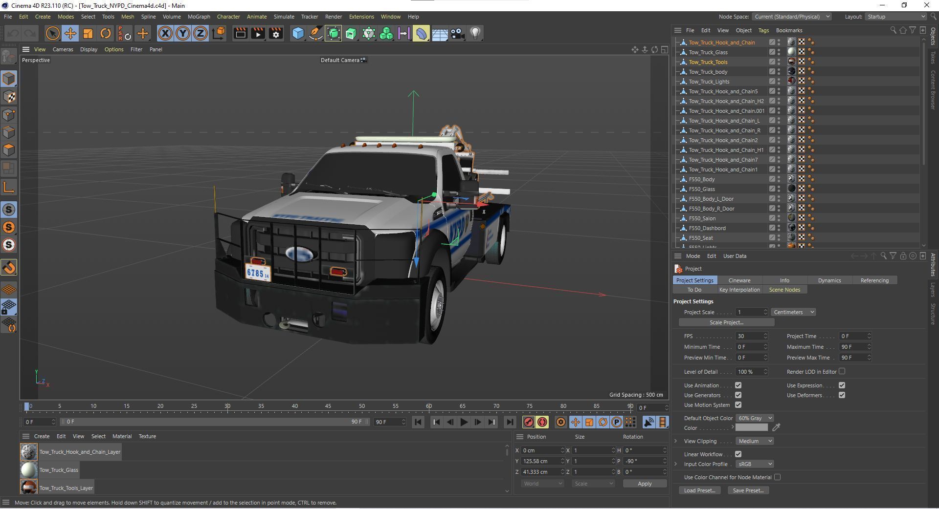Tow truck NYPD Low-poly 3D model_58