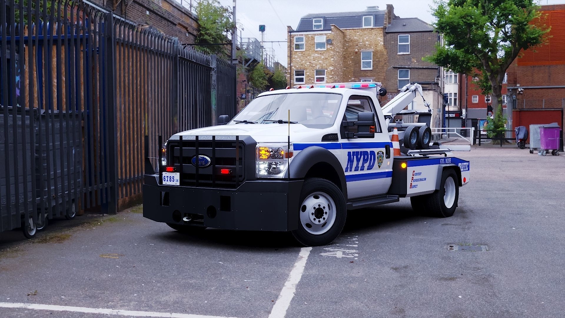 Tow truck NYPD Low-poly 3D model_41