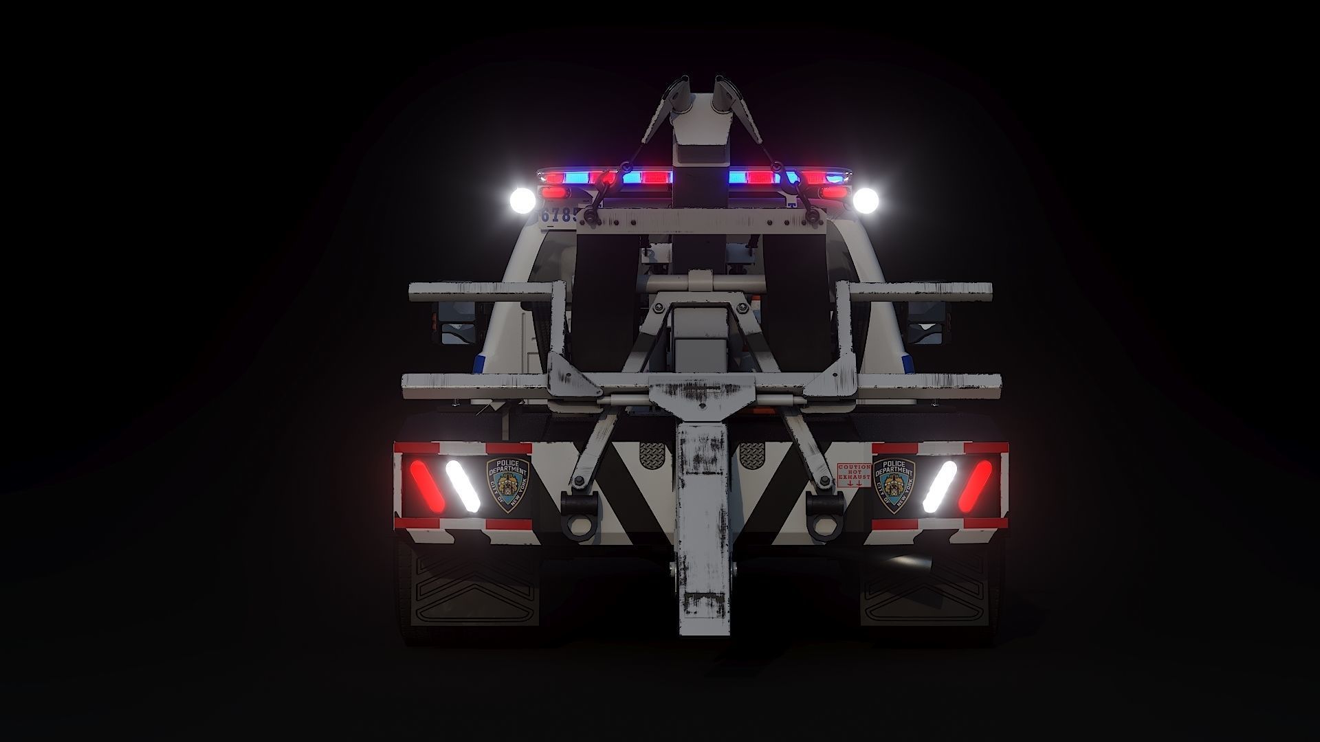 Tow truck NYPD Low-poly 3D model_34