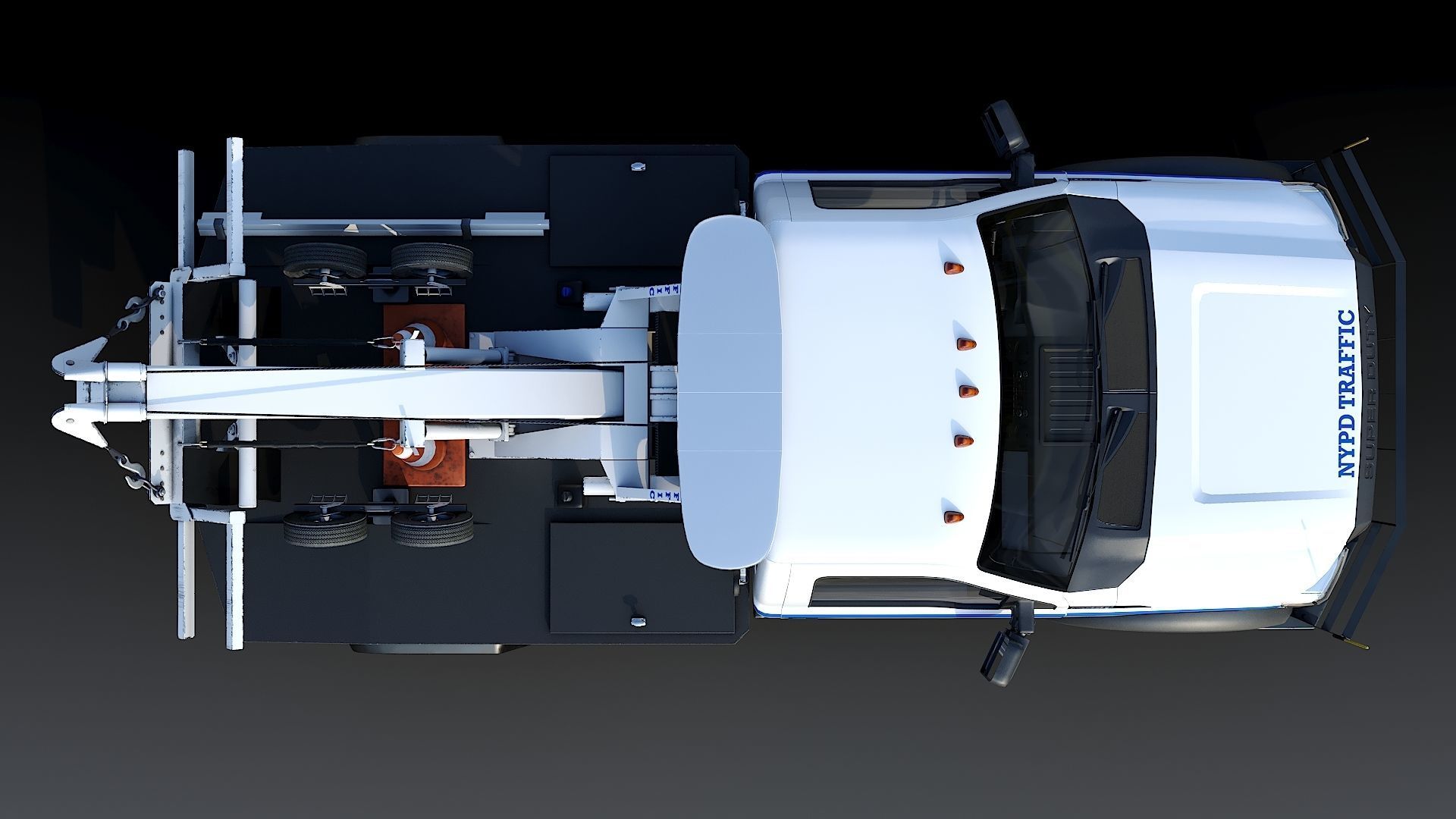 Tow truck NYPD Low-poly 3D model_18