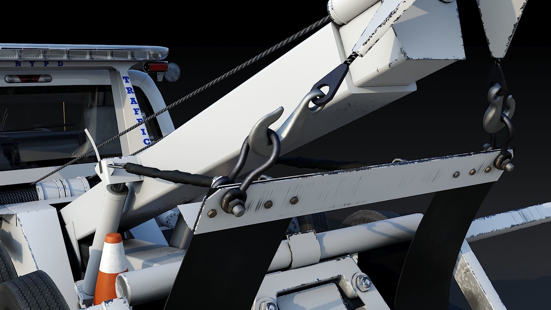 Tow truck NYPD Low-poly 3D model_27