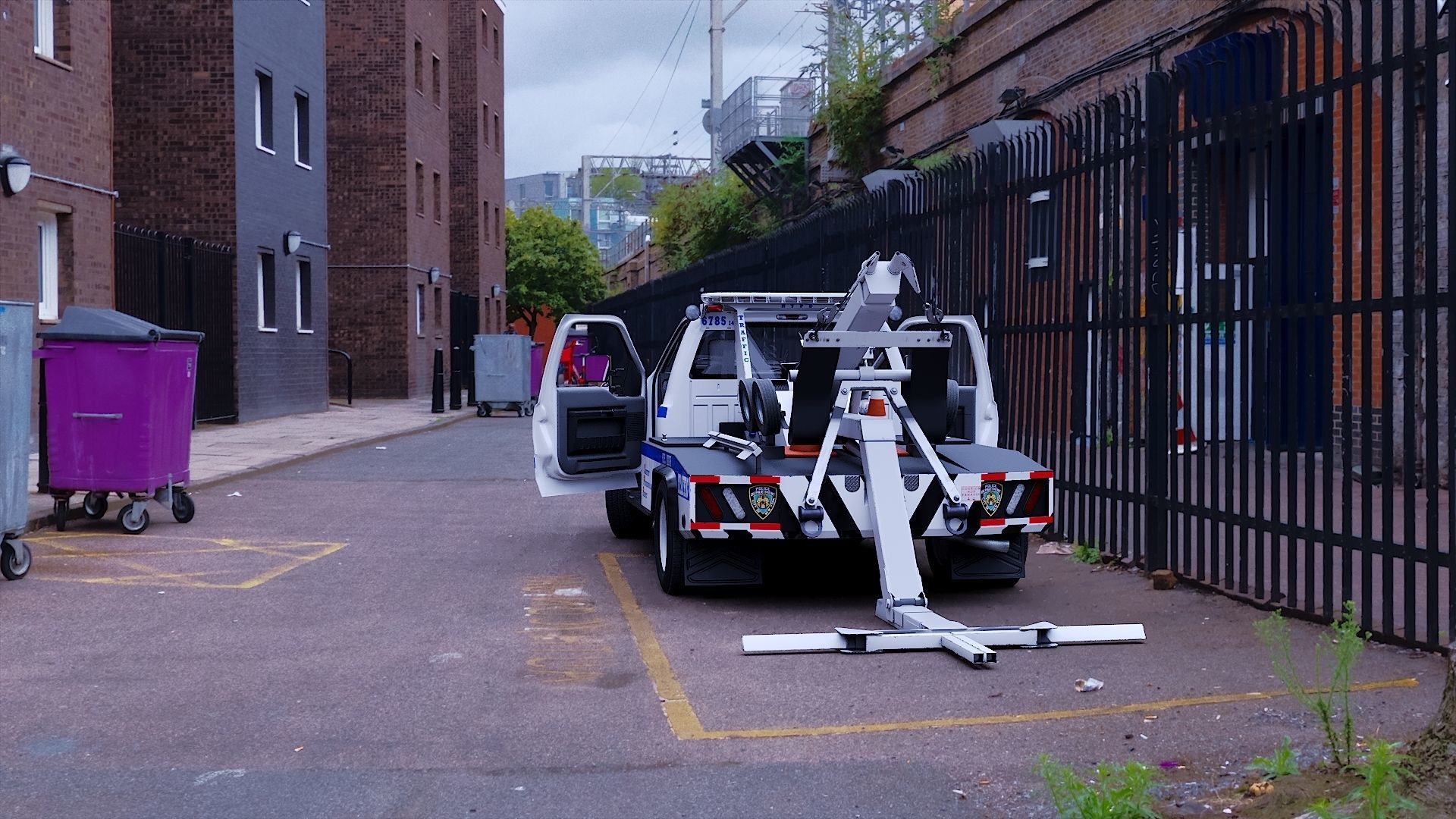 Tow truck NYPD Low-poly 3D model_40