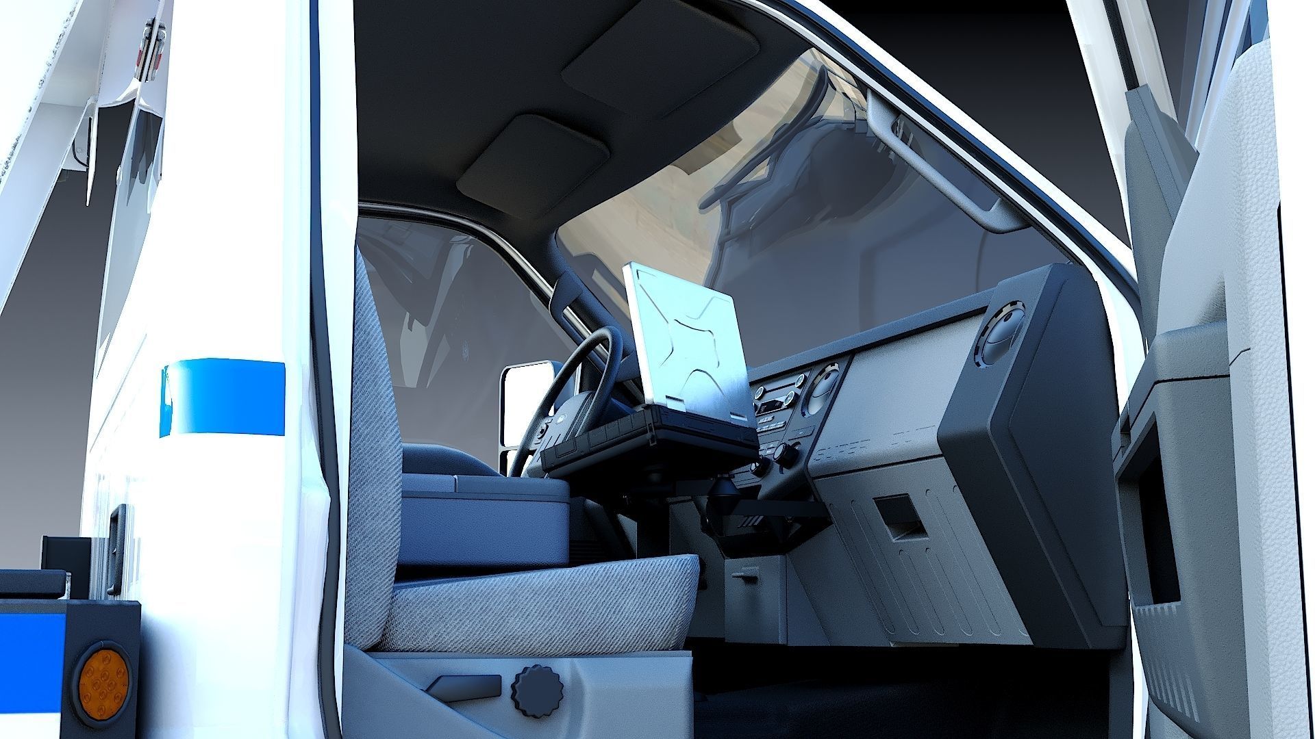 Tow truck NYPD Low-poly 3D model_17