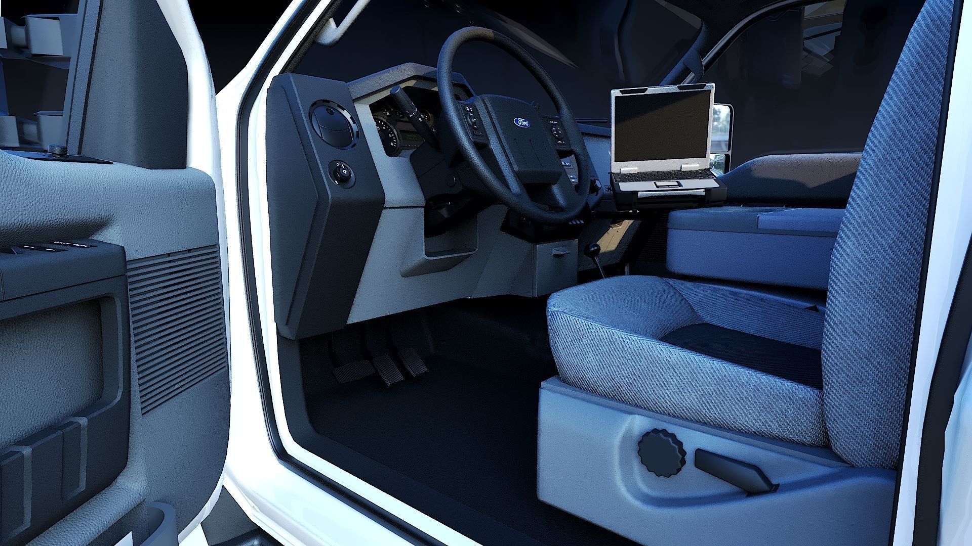 Tow truck NYPD Low-poly 3D model_16