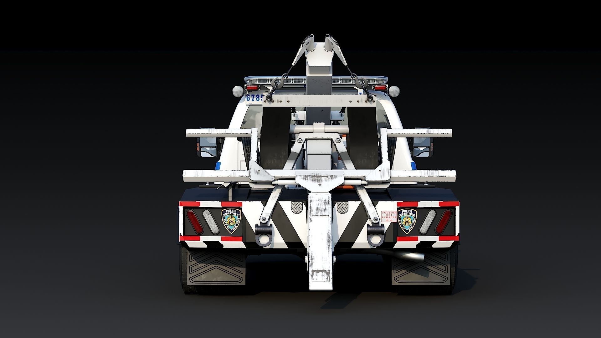 Tow truck NYPD Low-poly 3D model_11
