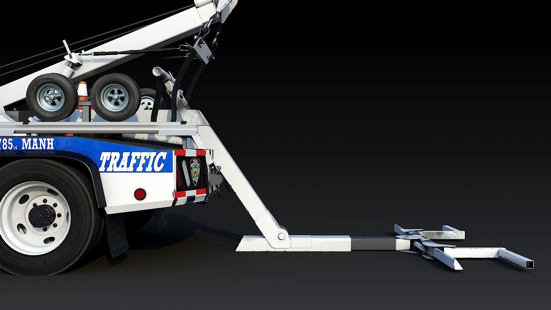 Tow truck NYPD Low-poly 3D model_29