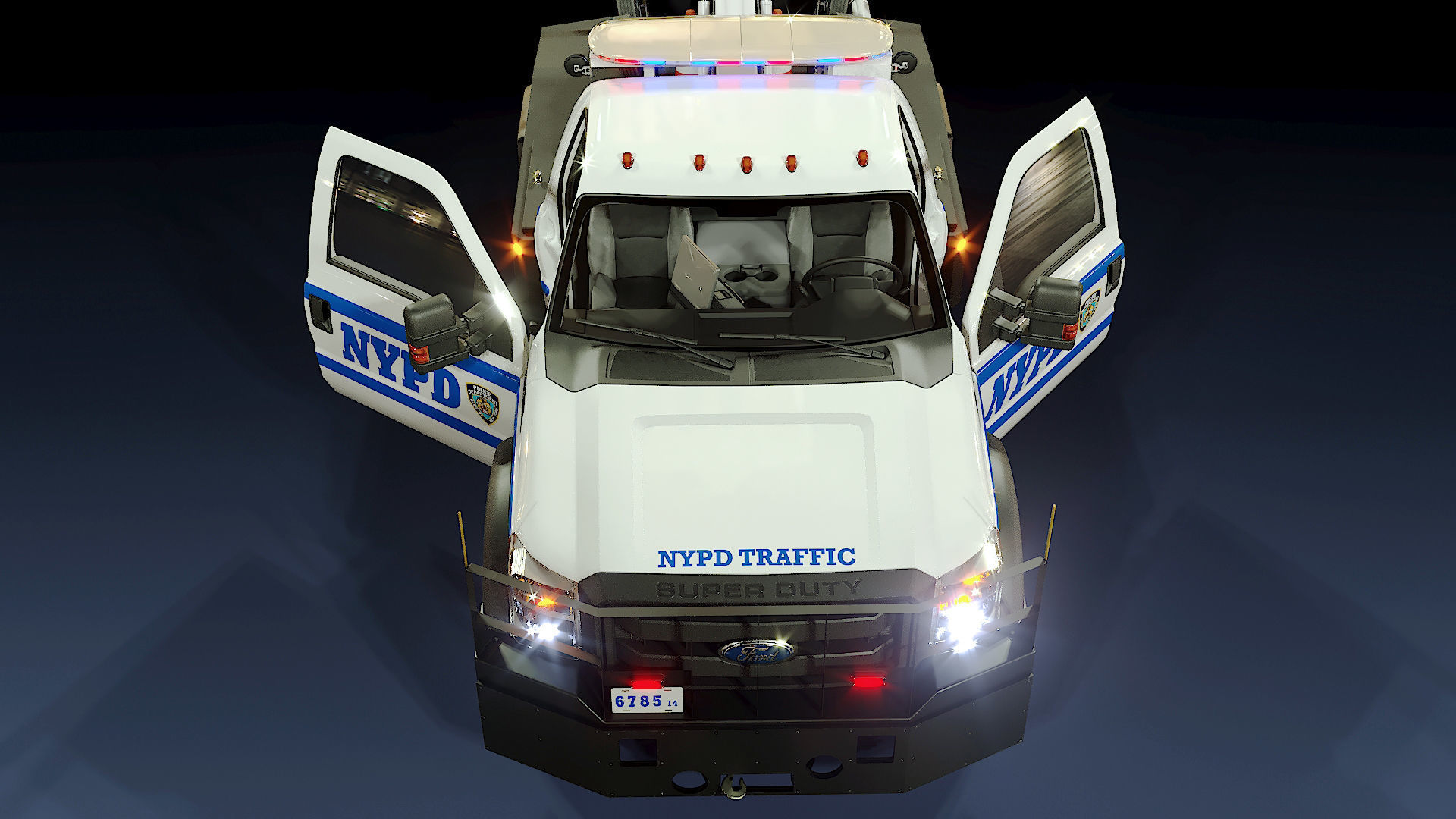 Tow truck NYPD Low-poly 3D model_20