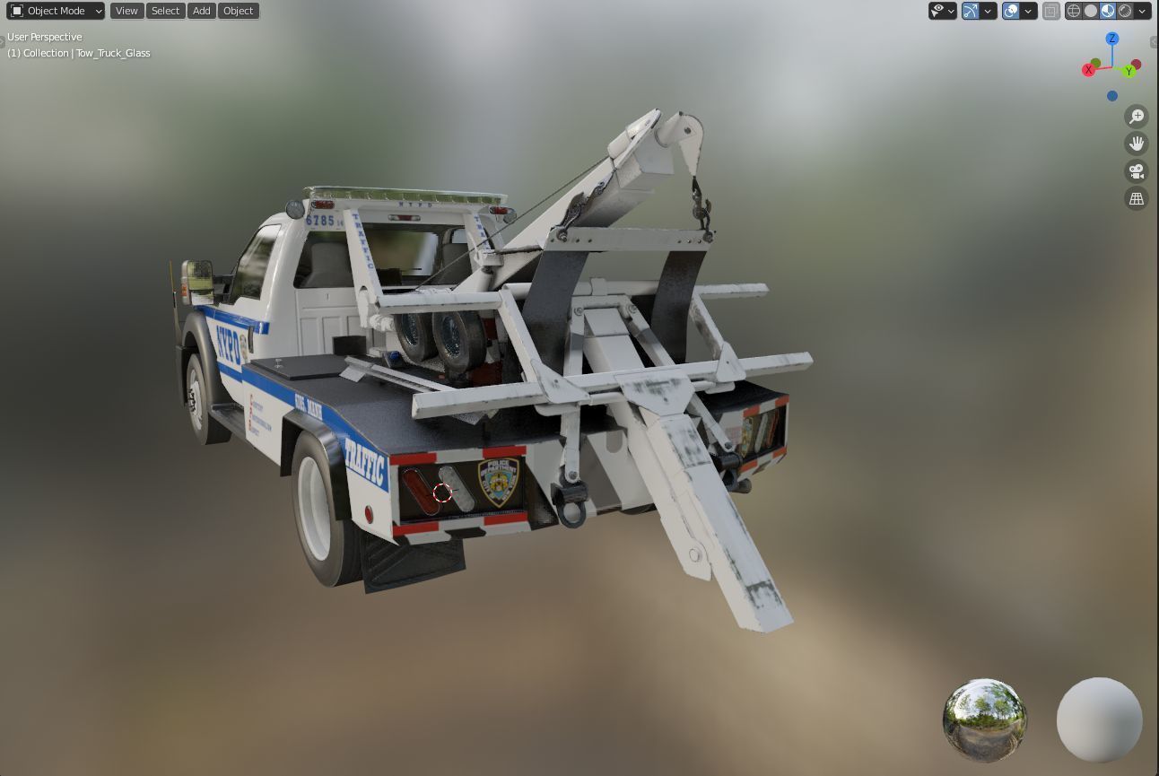 Tow truck NYPD Low-poly 3D model_60