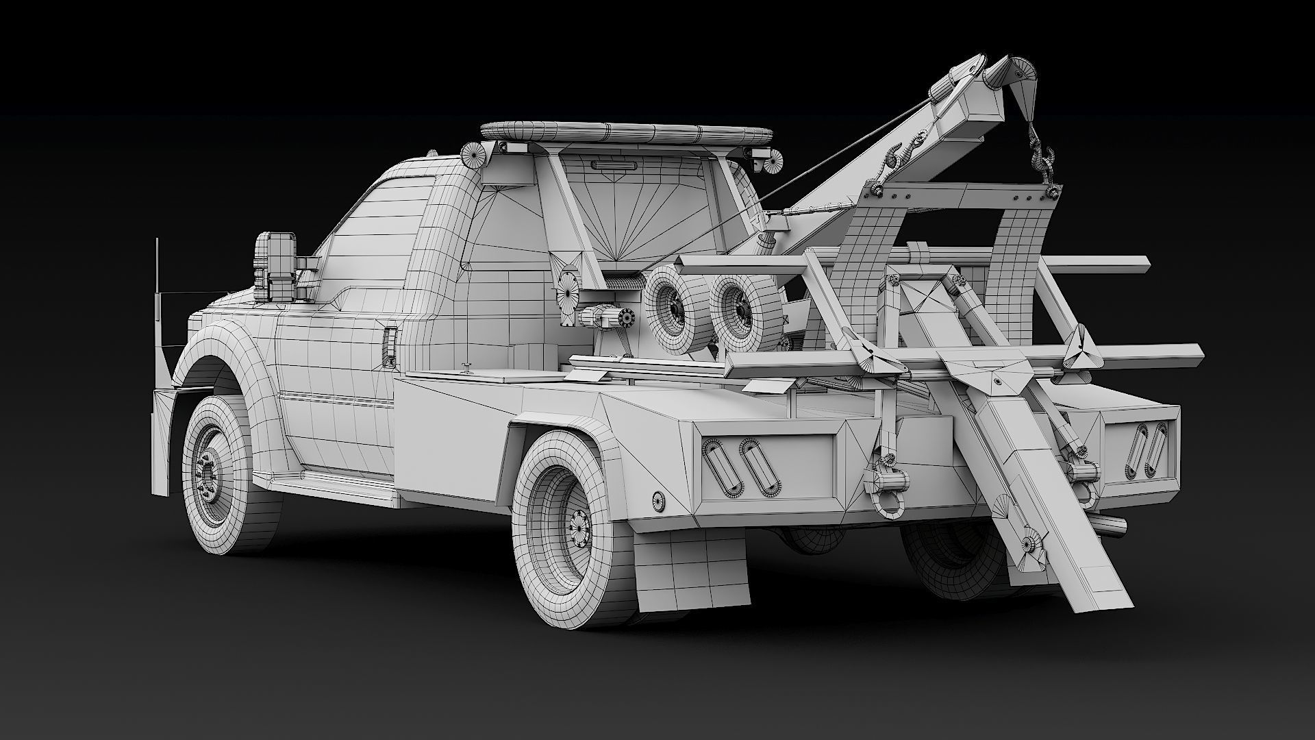 Tow truck NYPD Low-poly 3D model_45