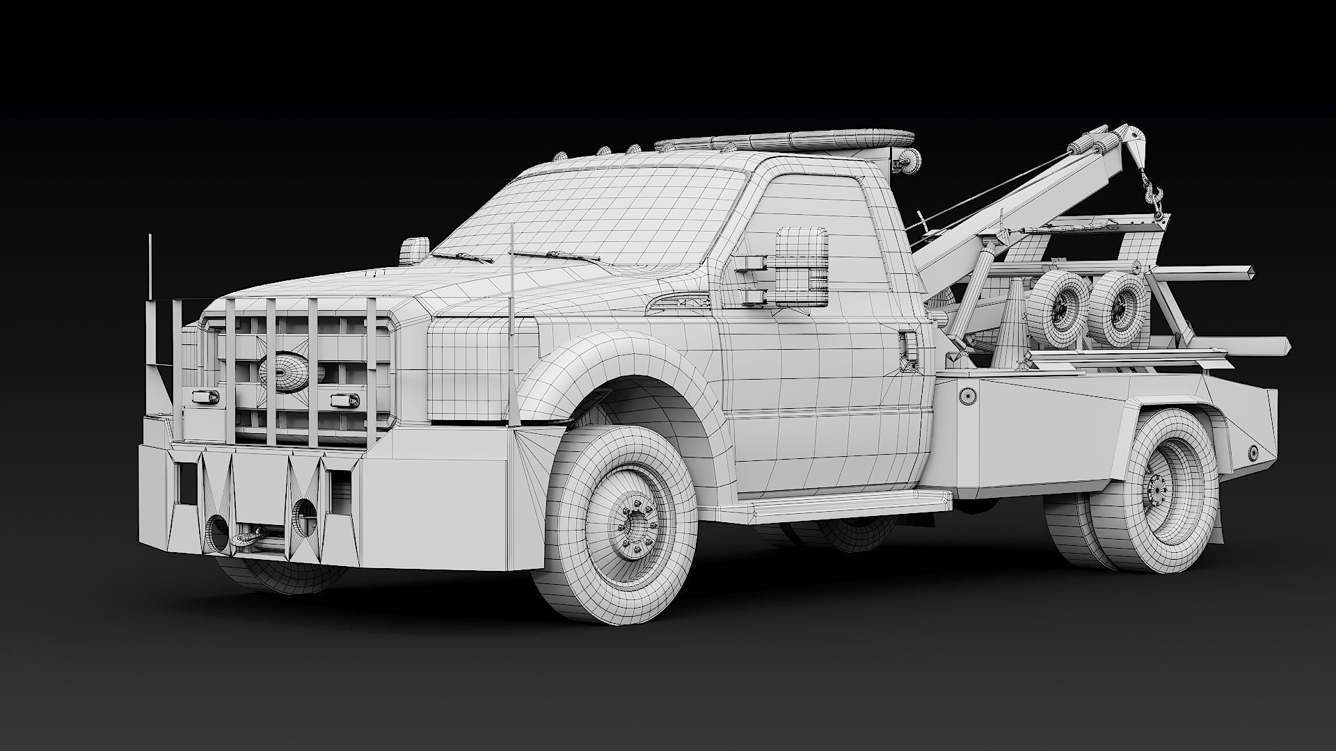 Tow truck NYPD Low-poly 3D model_43