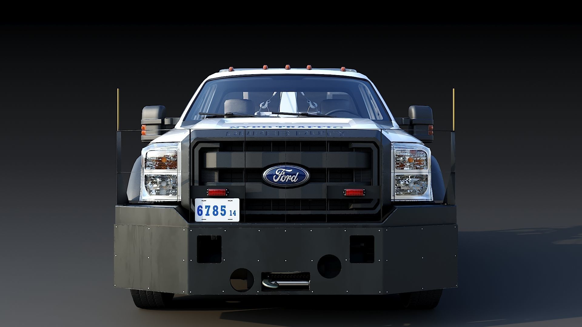 Tow truck NYPD Low-poly 3D model_9