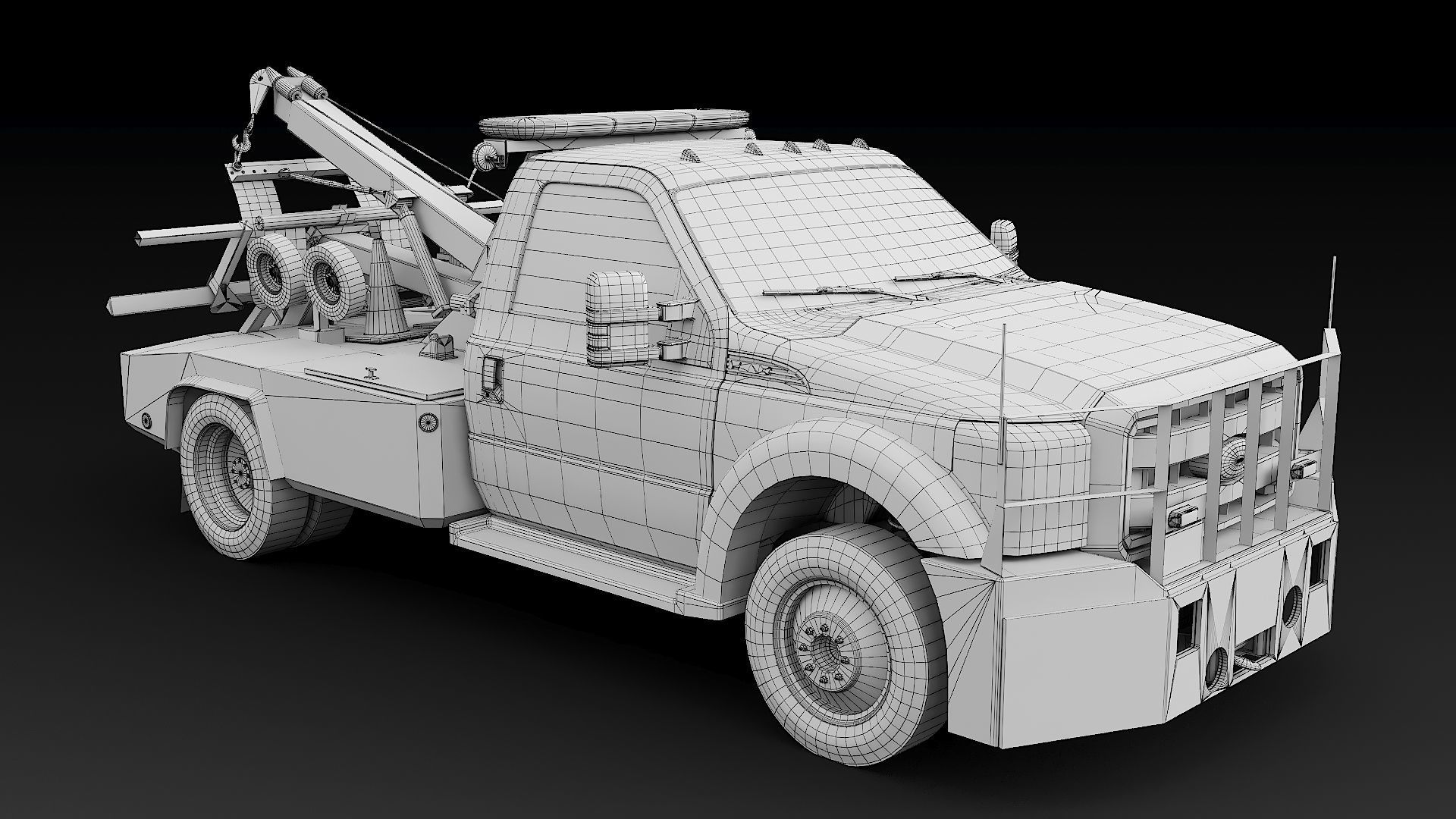 Tow truck NYPD Low-poly 3D model_47