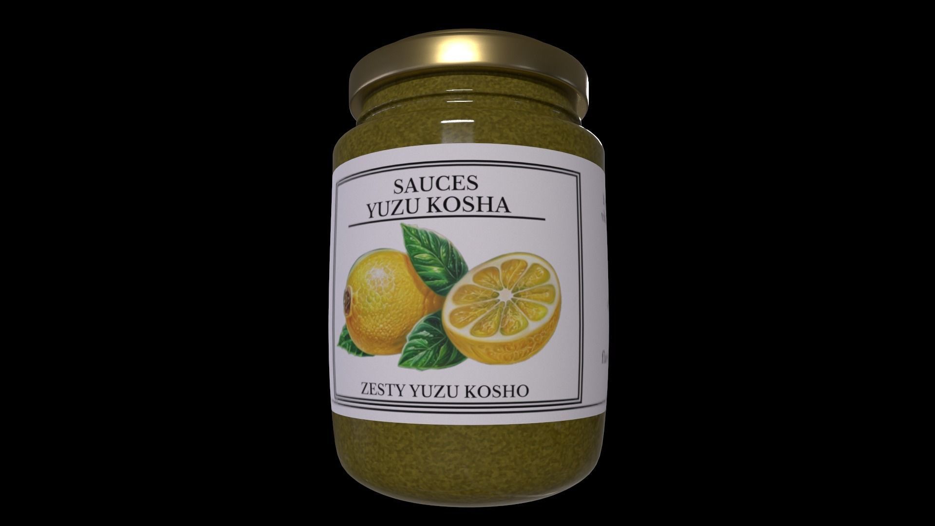 Sauces and Condiments-Yuzu Kosho-GAME READY PBR Low-poly 3D model_2