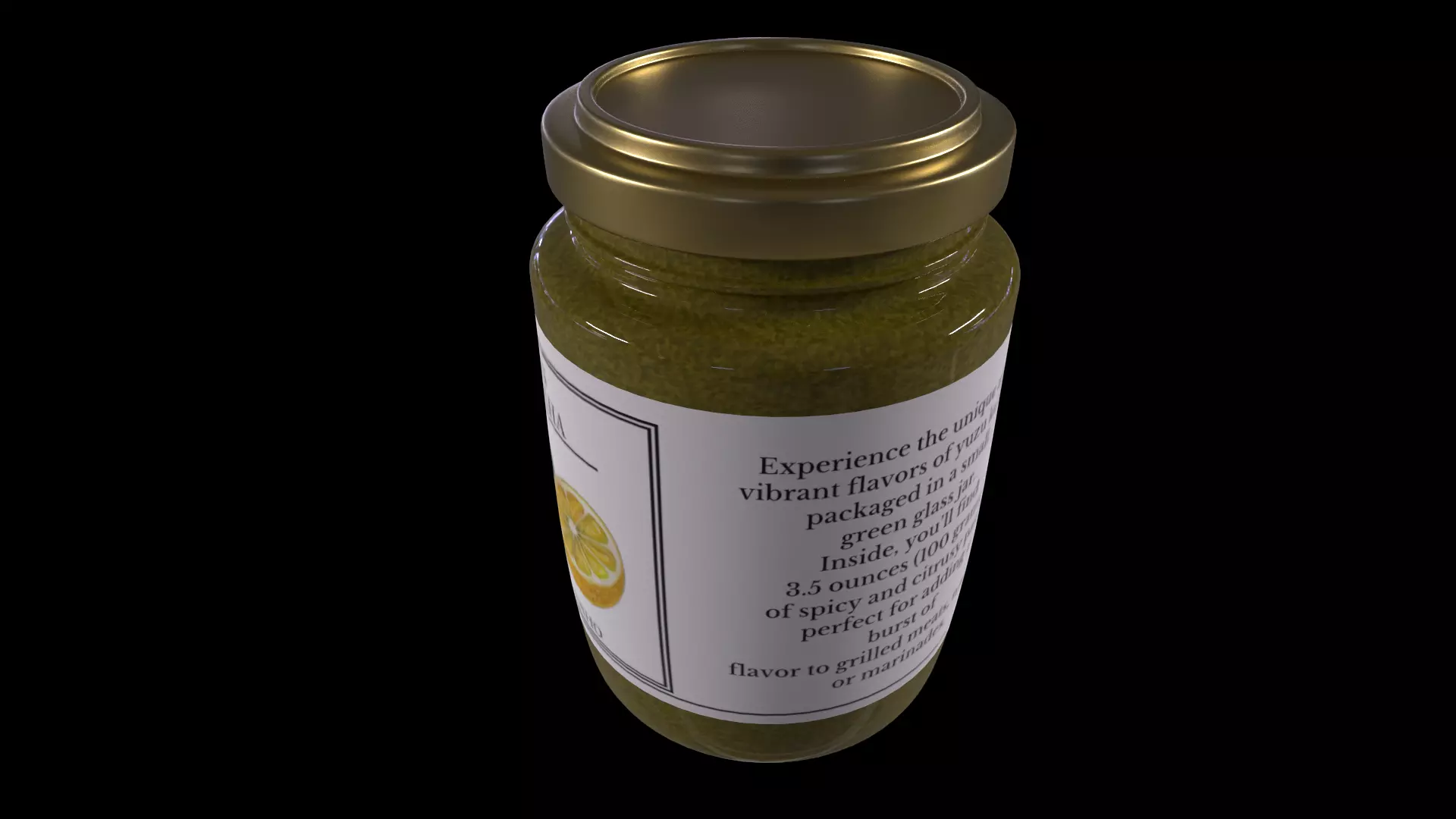 Sauces and Condiments-Yuzu Kosho-GAME READY PBR Low-poly 3D model_0