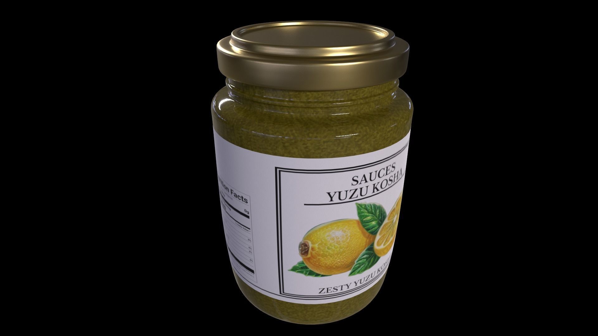 Sauces and Condiments-Yuzu Kosho-GAME READY PBR Low-poly 3D model_3