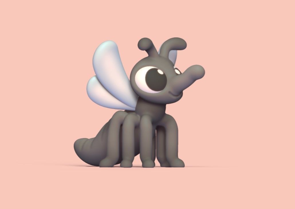 Cartoon Mosquito 3D print model_1