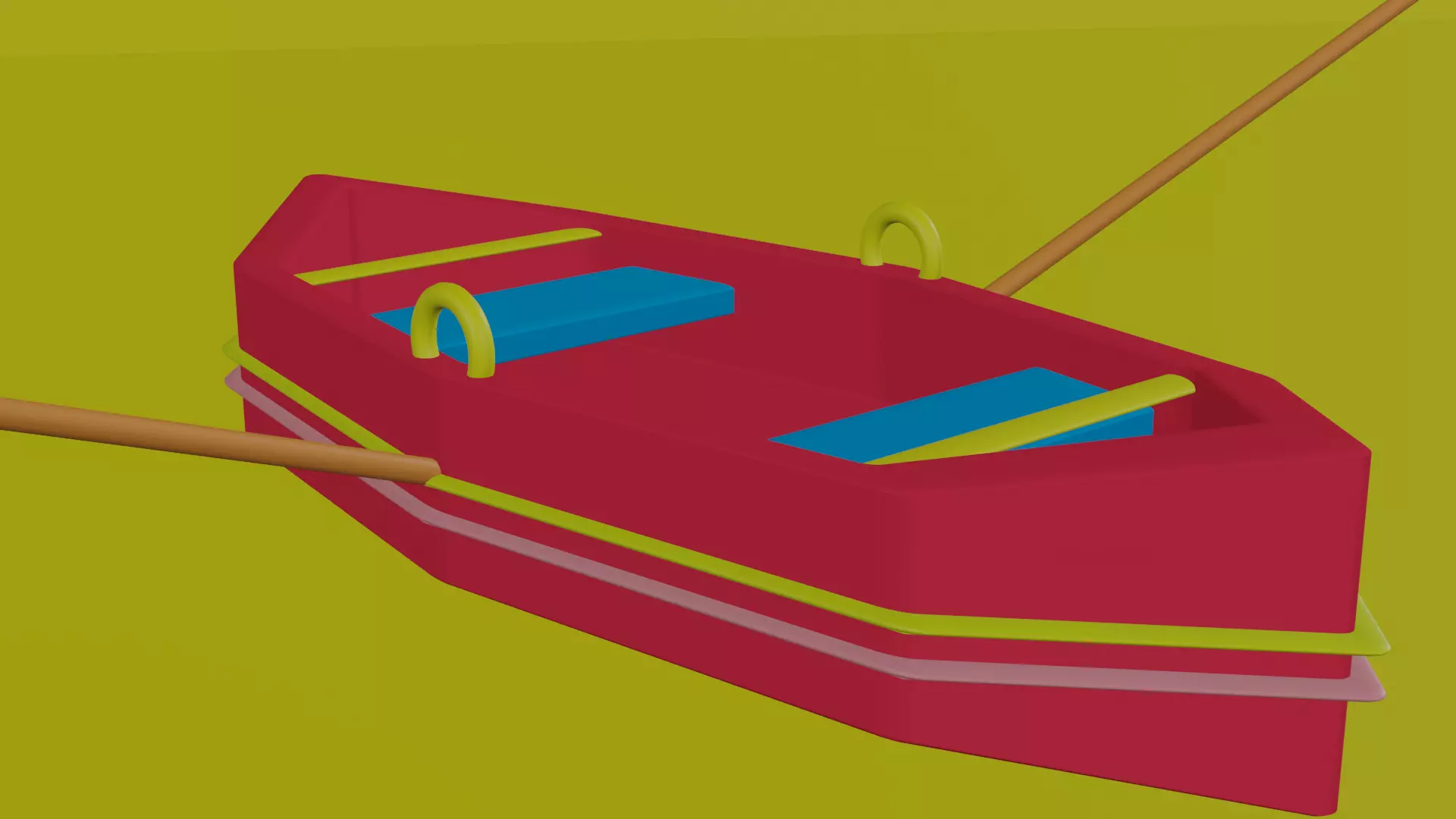 cartoon boat 3D model_0