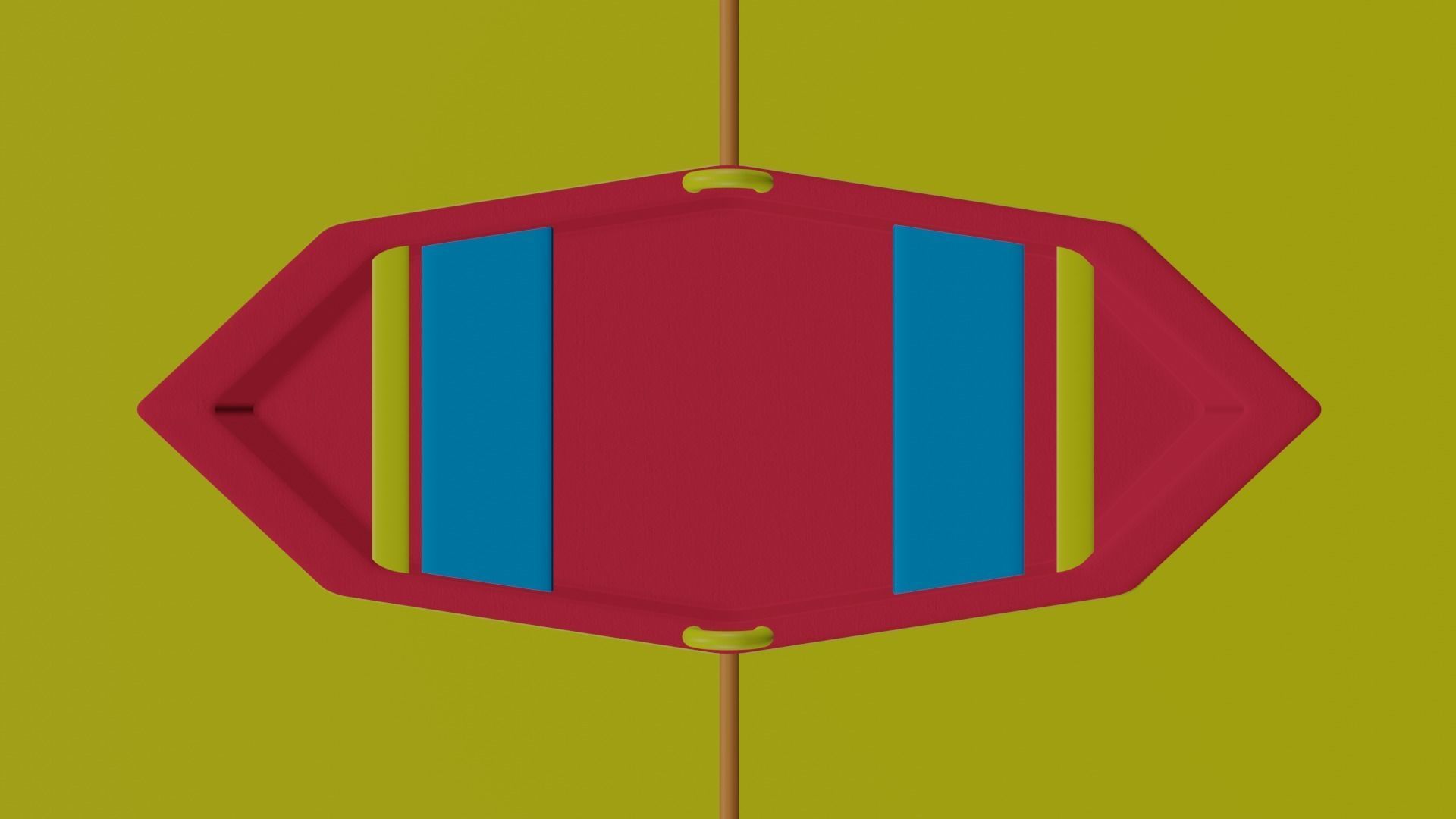 cartoon boat 3D model_2