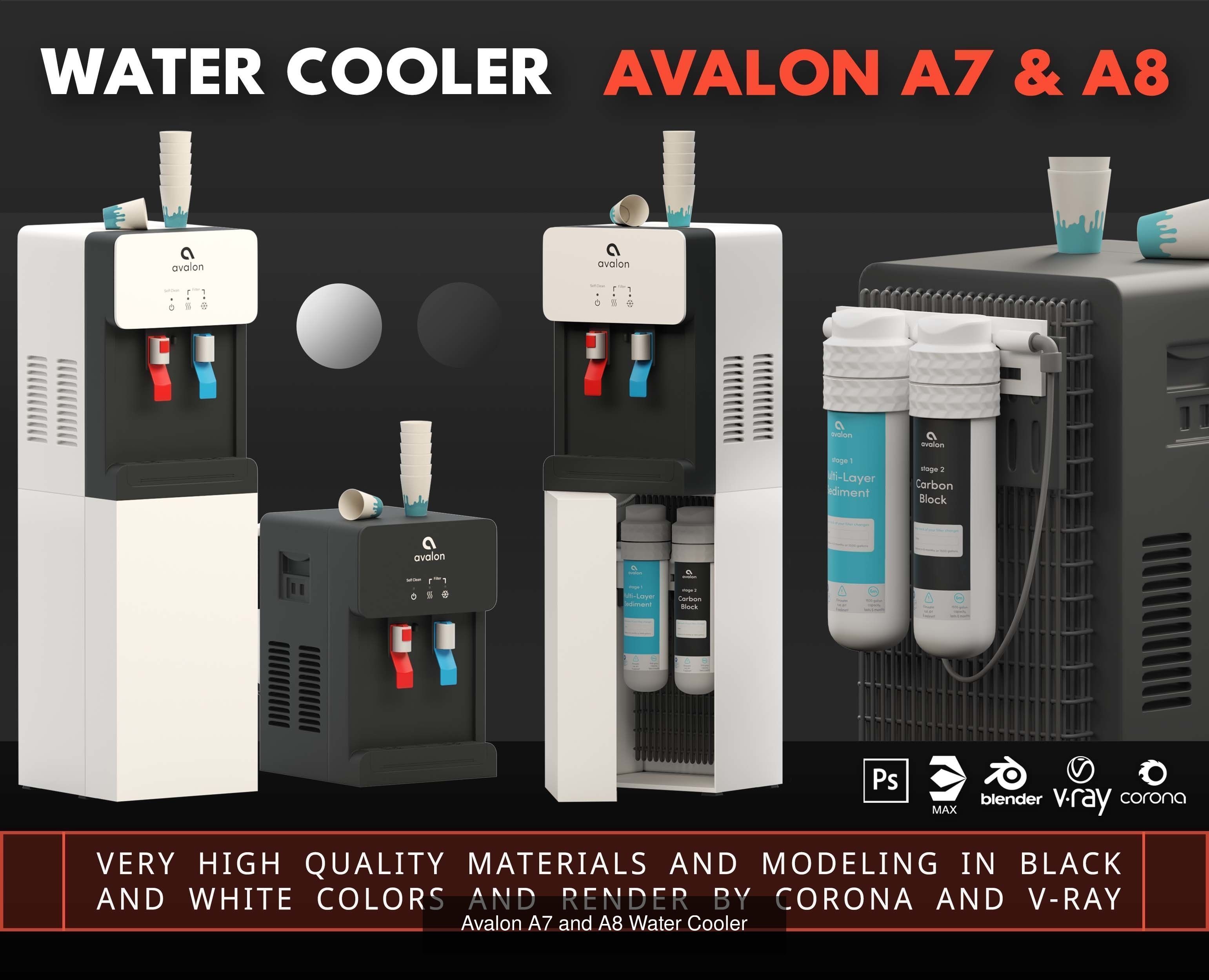 Water Cooler 3D Model Collection_1