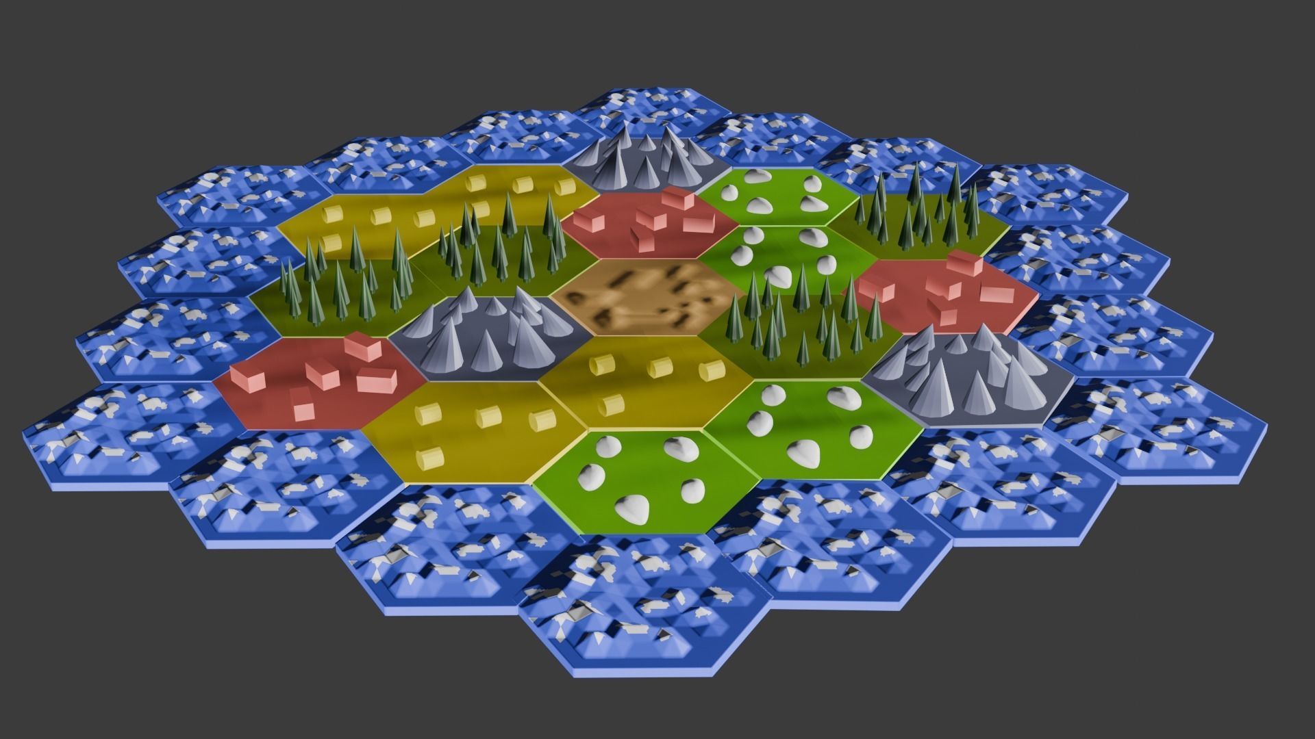 Settlers of Catan 3D terrain tiles for 3D Printing 3D print model_11