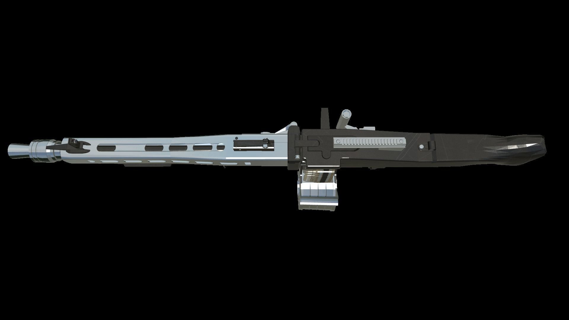 Low-Poly Light Machine MG42 3D Model Low-poly 3D model_6